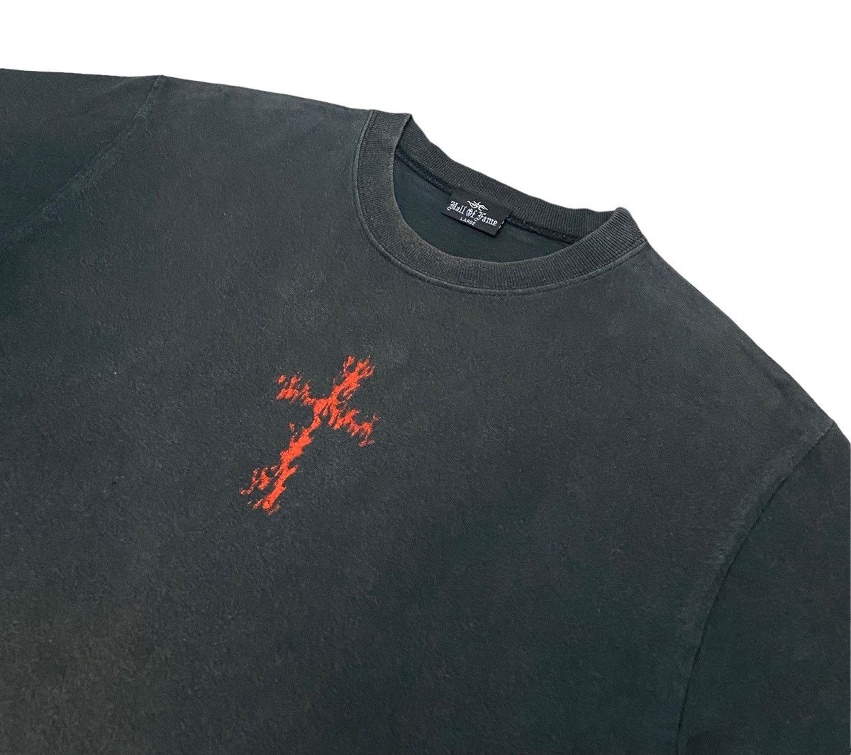 Vintage Vintage Distressed Fire Covered Cross Shirt Size US M / EU 48-50 / 2 - 2 Thumbnail