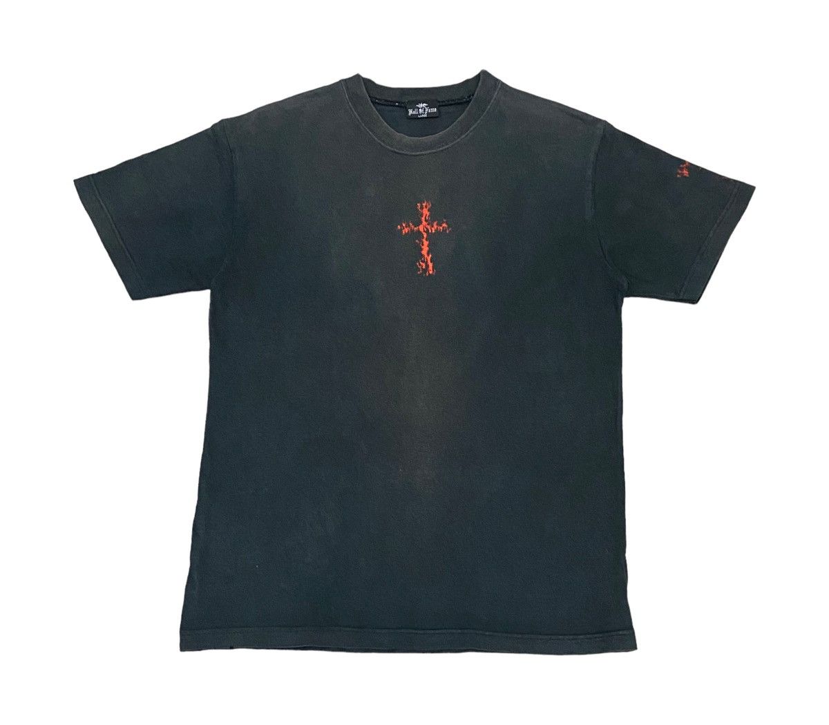Vintage Vintage Distressed Fire Covered Cross Shirt Size US M / EU 48-50 / 2 - 1 Thumbnail