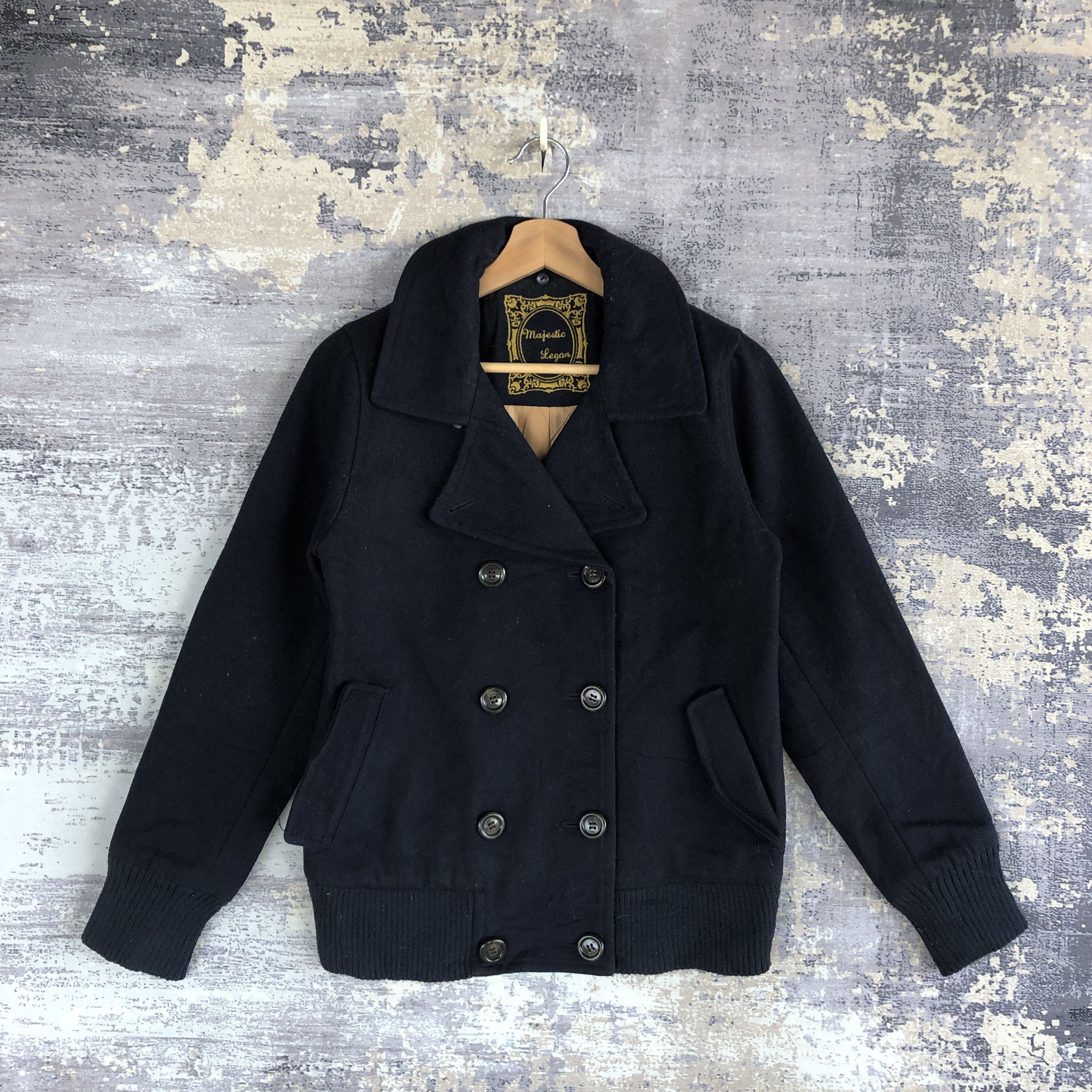 Japanese Brand × Vintage Vintage Majestic Legon Peacoat Double Breasted Wool Jacket Size US S / EU 44-46 / 1 - 1 Thumbnail