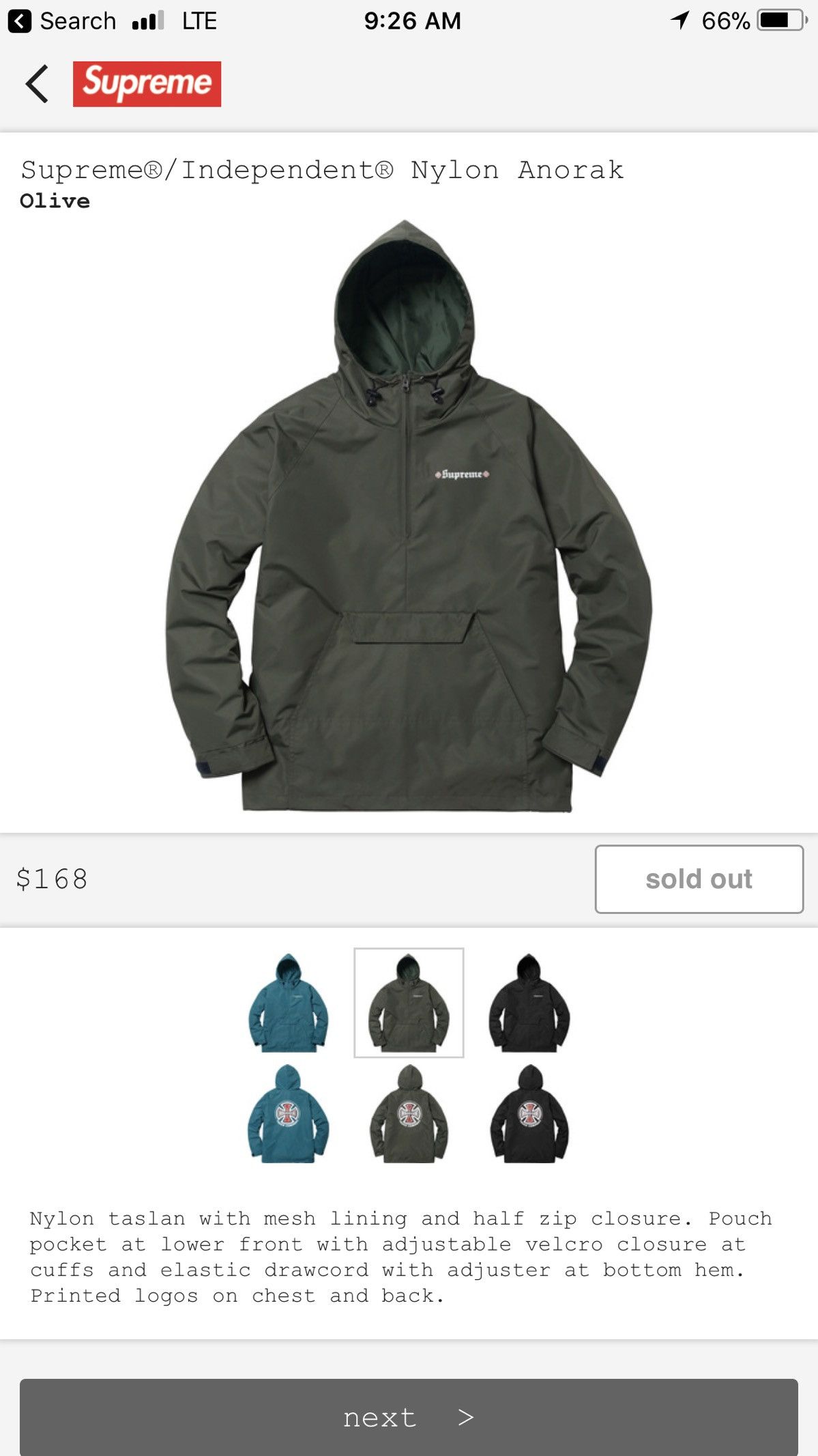 Supreme Independent Nylon Anorak | Grailed