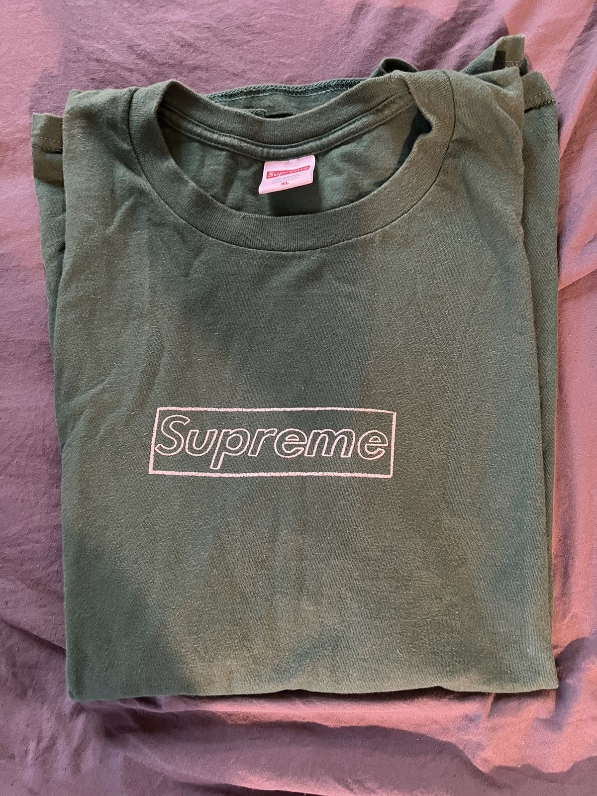 image of Supreme Kaws Box Logo in Green, Men's (Size XL)