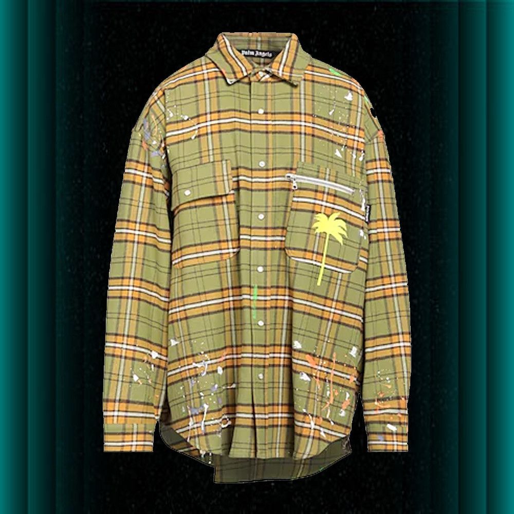 ooy1o0123 Checked shirts in Sage green