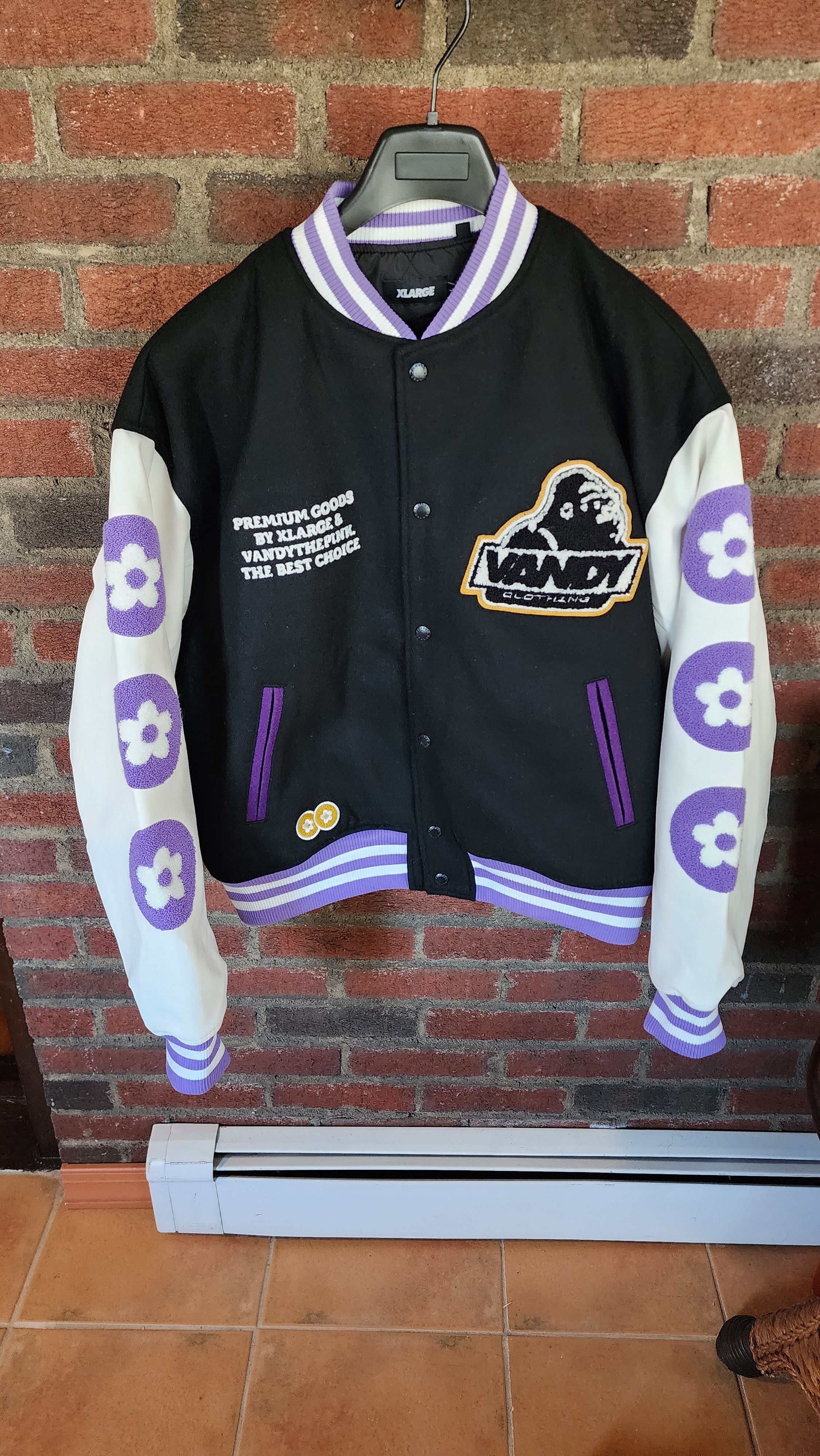 Vandy The Pink x XLARGE Varsity Jacket Black Purple Men's - SS23 - US