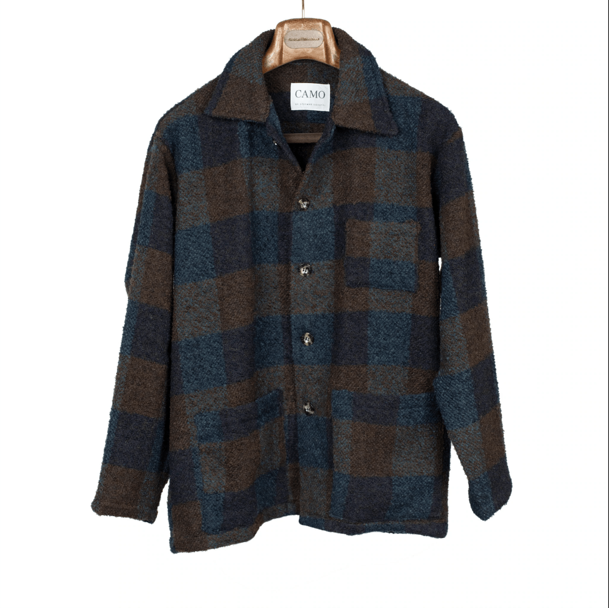 CAMO by Stefano Ughetti × No Man Walks Alone CAMO Tisserand Air Chore Jacket Plaid Wool Boucle Size US XL / EU 56 / 4 - 1 Thumbnail