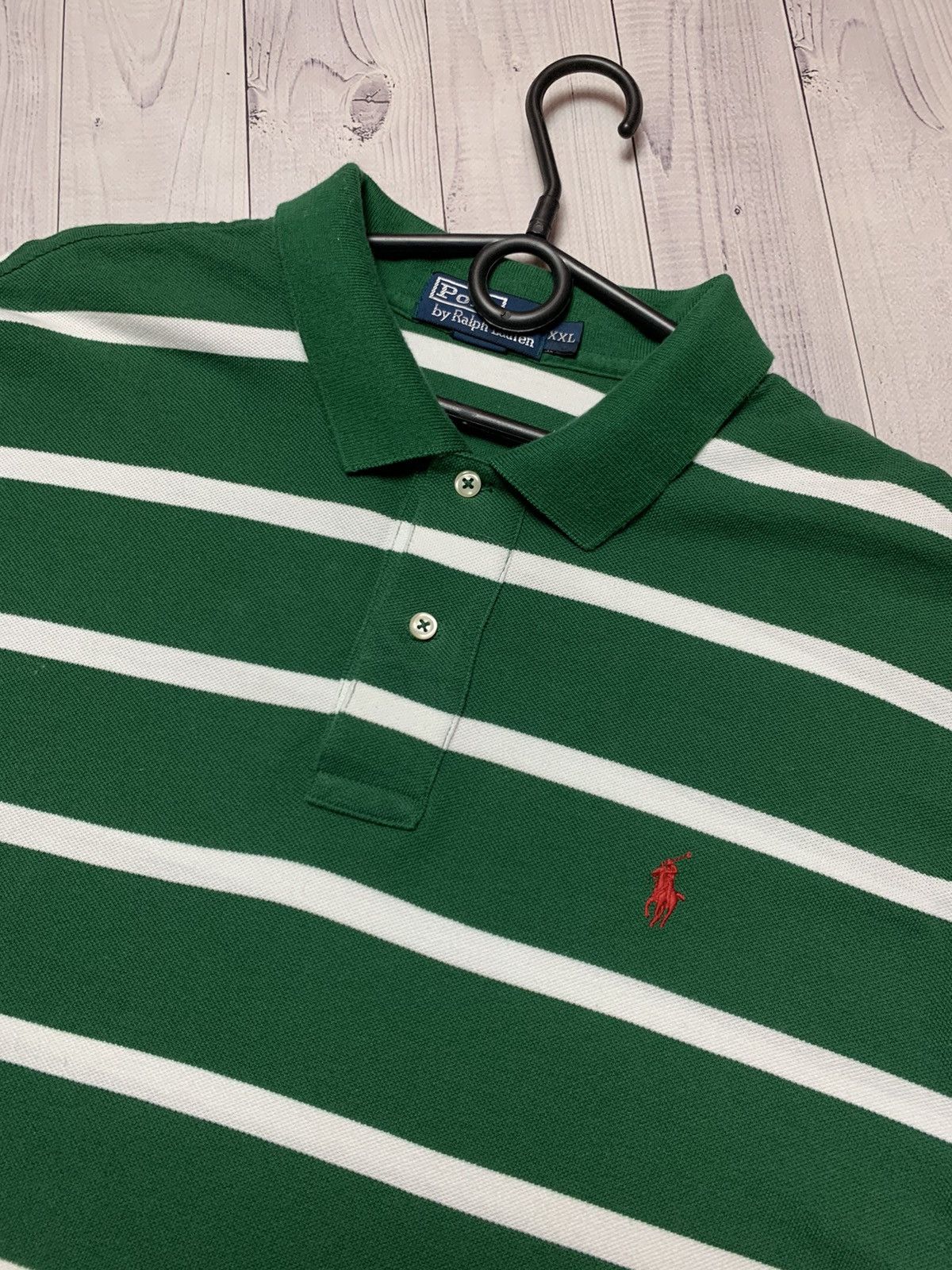 Vintage Vintage rugby jersey Polo Ralph Lauren green striped XXL Size US XXL / EU 58 / 5 - 3 Thumbnail