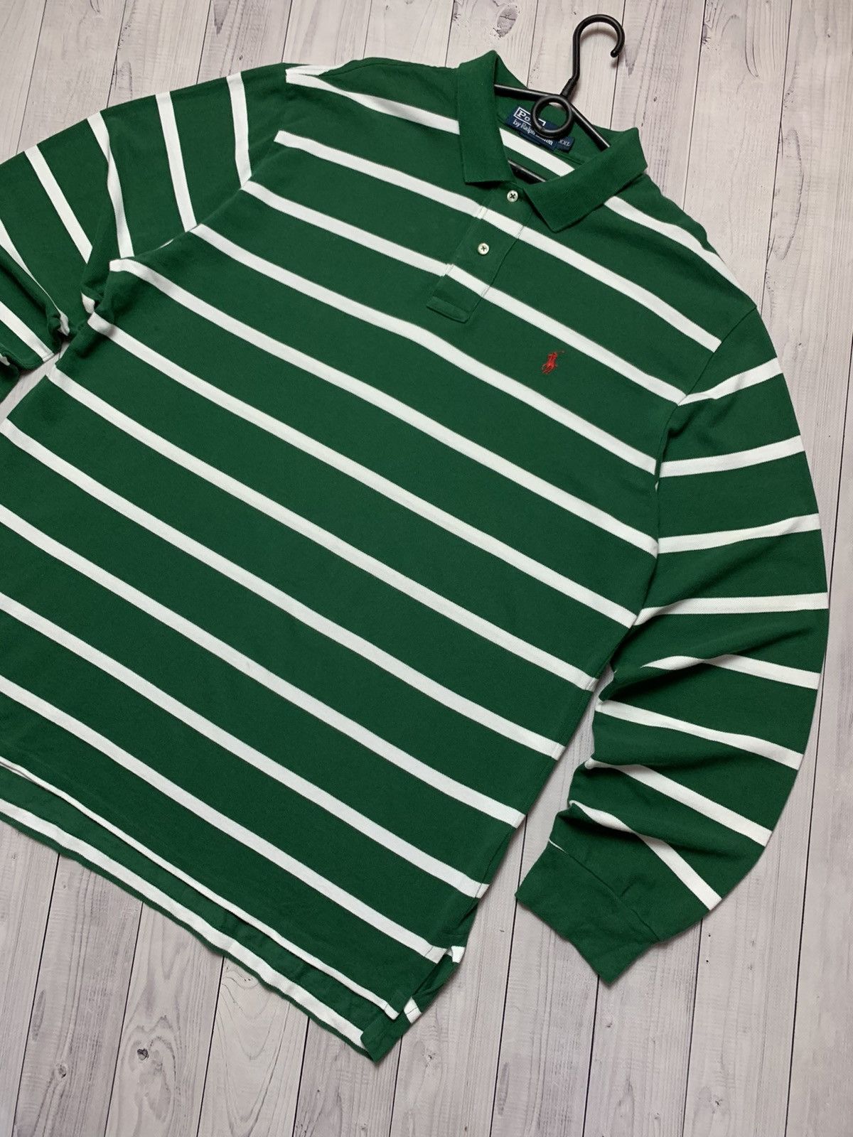 Vintage Vintage rugby jersey Polo Ralph Lauren green striped XXL Size US XXL / EU 58 / 5 - 2 Thumbnail