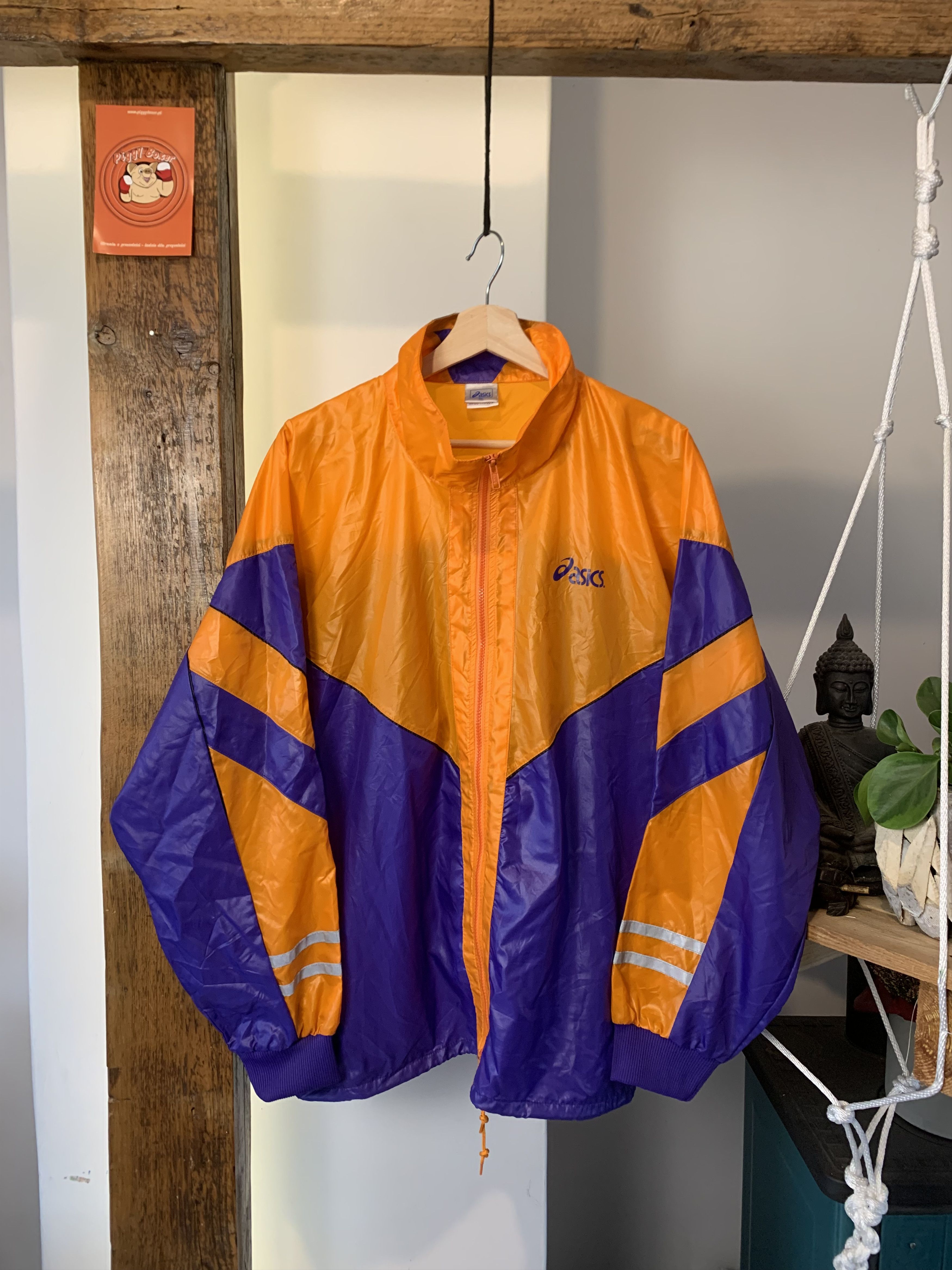 Asics × Japanese Brand × Vintage 90s Asics Windbreaker Jacket Size US XL / EU 56 / 4 - 1 Thumbnail