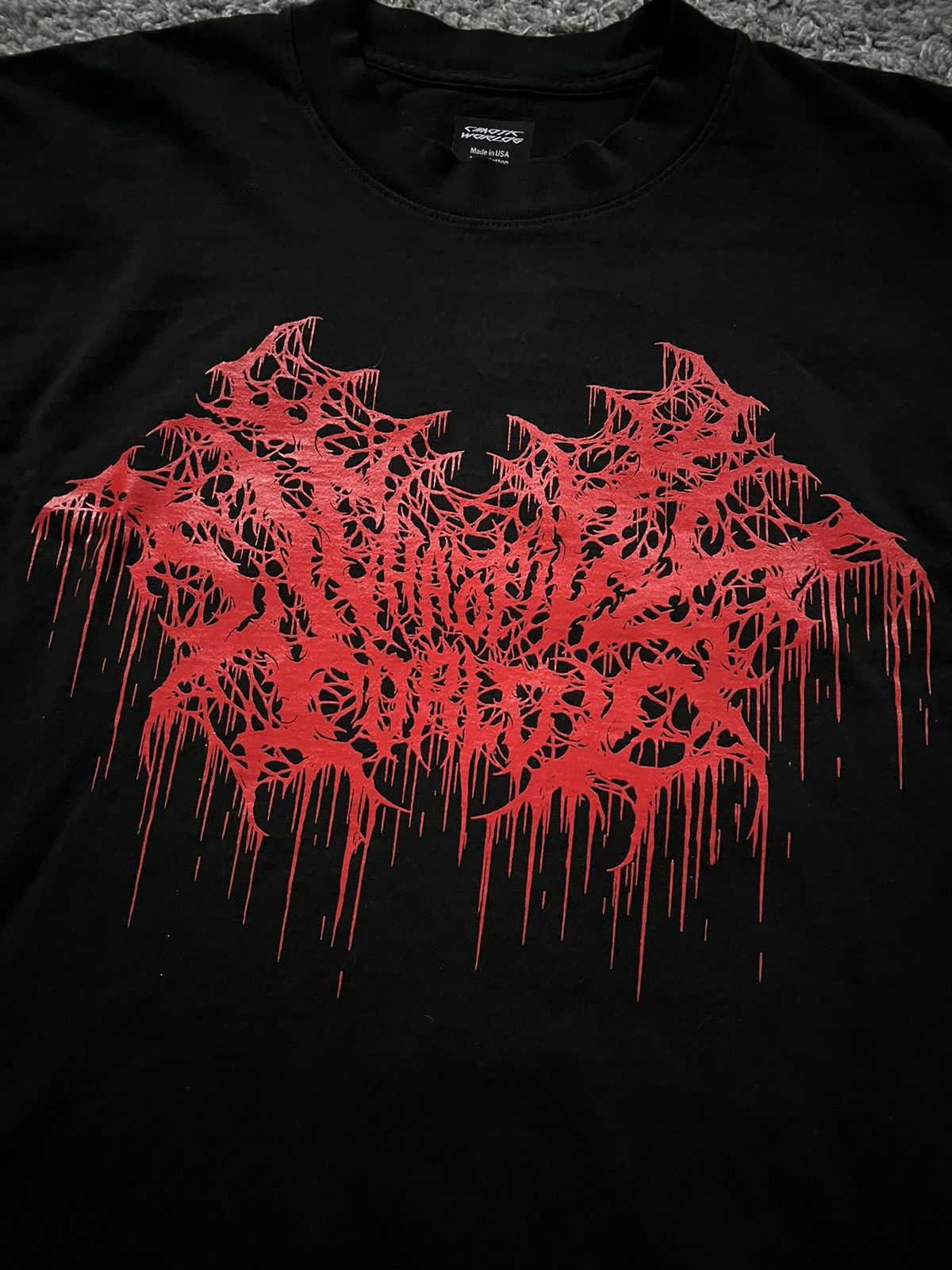 Other CHAOTIC WORLDS Black Red Death Metal Logo T-Shirt Tee S Size US S / EU 44-46 / 1 - 2 Thumbnail