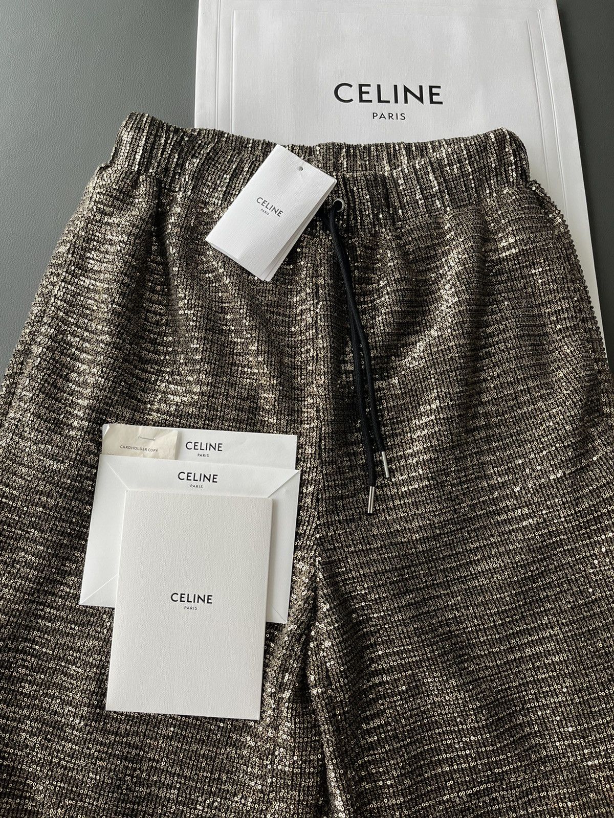 Celine × Hedi Slimane Brand New Celine Super Runway LimitedEdition Glitter Shorts Size US 33 - 16 Thumbnail