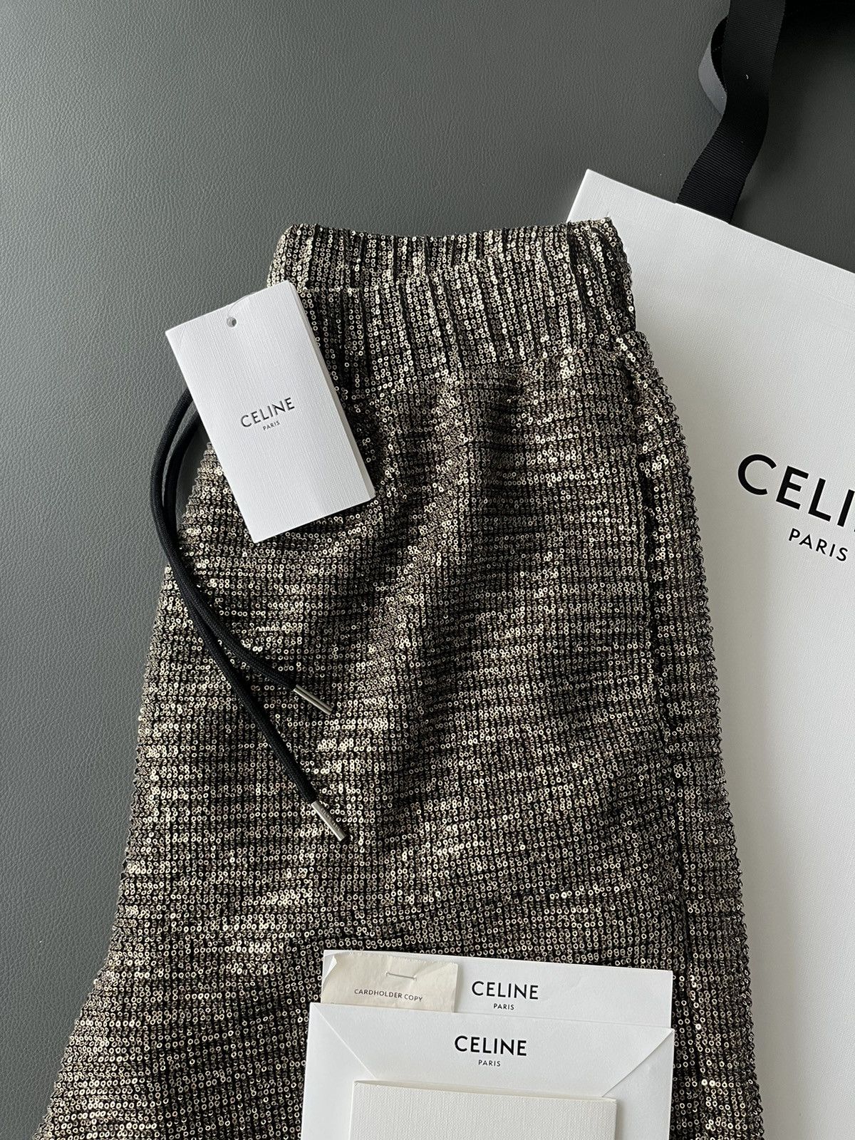 Celine × Hedi Slimane Brand New Celine Super Runway LimitedEdition Glitter Shorts Size US 33 - 8 Thumbnail