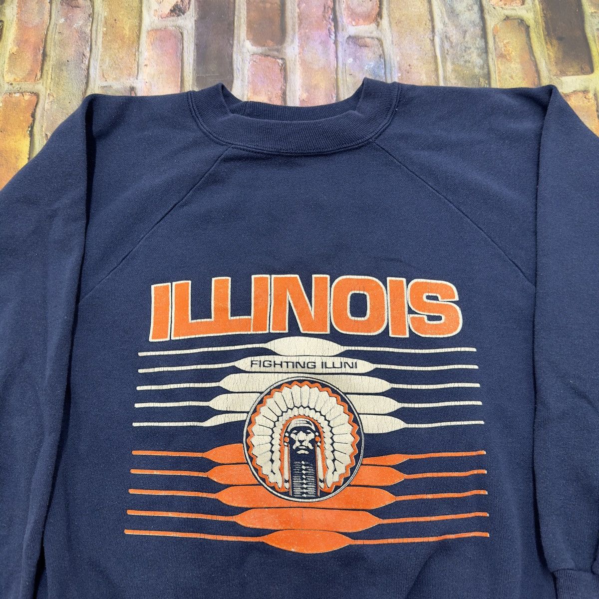 NCAA × Vintage Vintage Illinois Fighting Illini sweatshirt Size US L / EU 52-54 / 3 - 4 Thumbnail