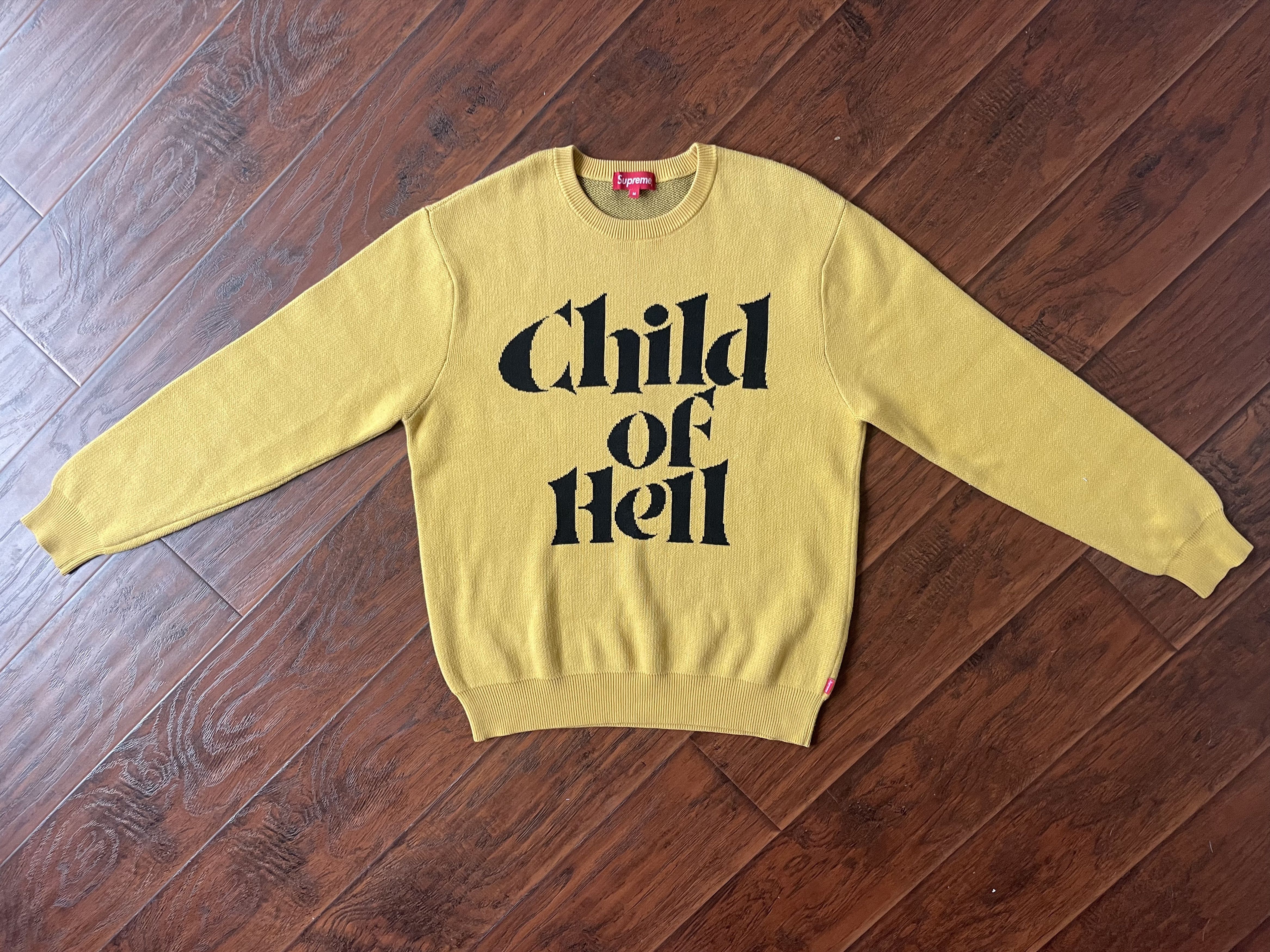 Supreme Supreme Child of Hell Sweater 2015 Medium Yellow Box Logo Size US M / EU 48-50 / 2 - 2 Thumbnail
