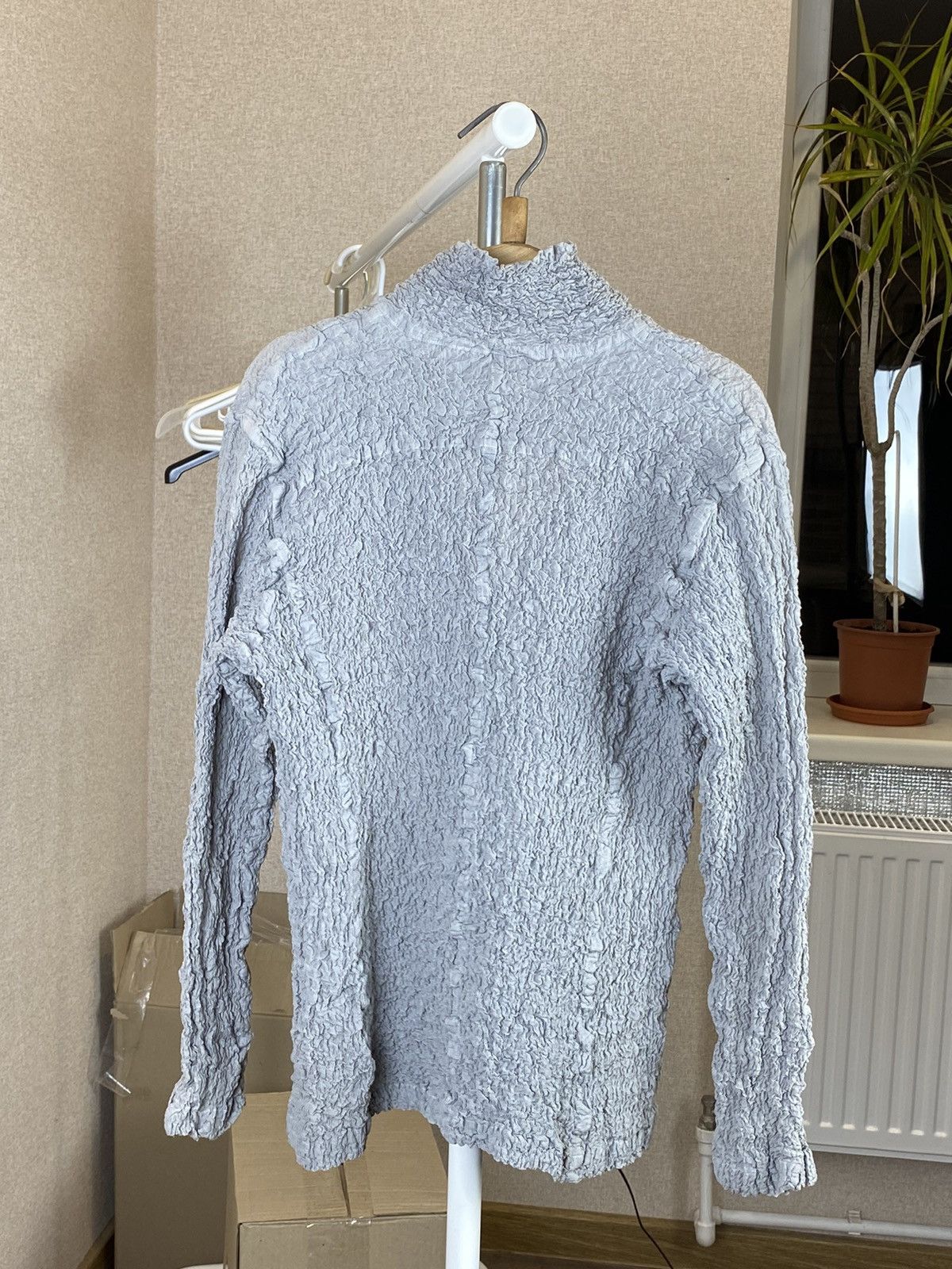 Issey Miyake Issey Miyake Cauliflower pleated grey cardigan jacket Size M / US 6-8 / IT 42-44 - 3 Thumbnail