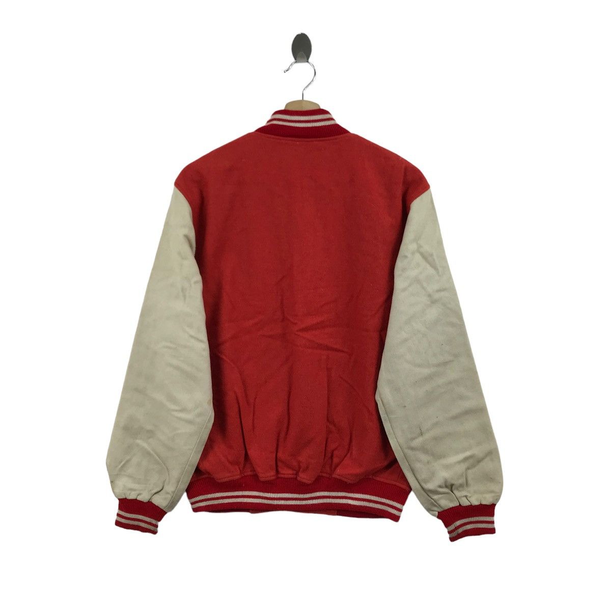 Vintage Vintage Varsity Jacket Wool Leather Sleeve USA Size US L / EU 52-54 / 3 - 3 Thumbnail
