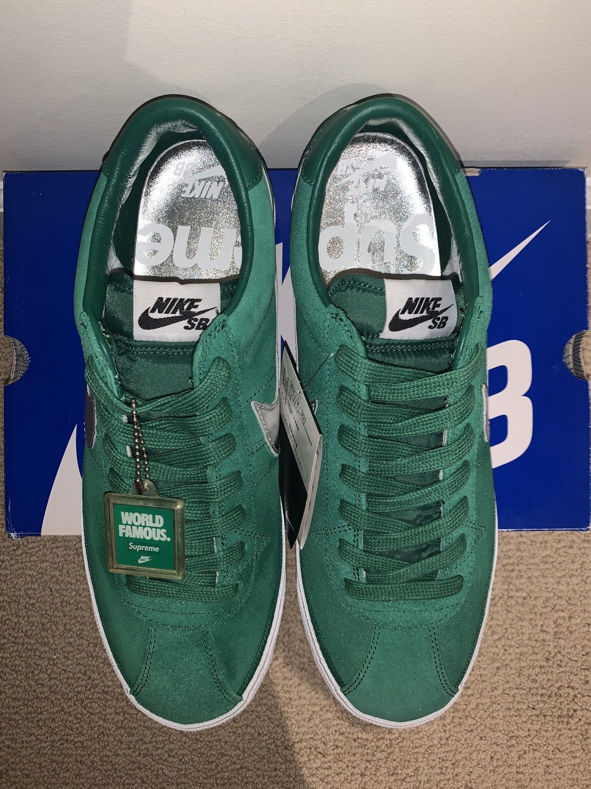Nike × Supreme 2009 Supreme x Nike SB Bruin Green Low Size US 11.5 / EU 44-45 - 4 Thumbnail