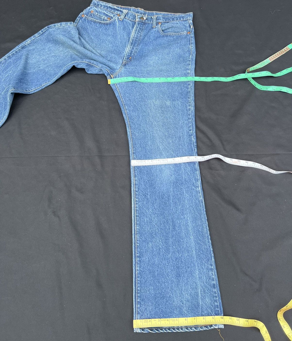Levi's VTG 70s Levi’s 517 Talon 42 Zip Bartack Denim Flare Jeans Size US 34 / EU 50 - 3 Thumbnail
