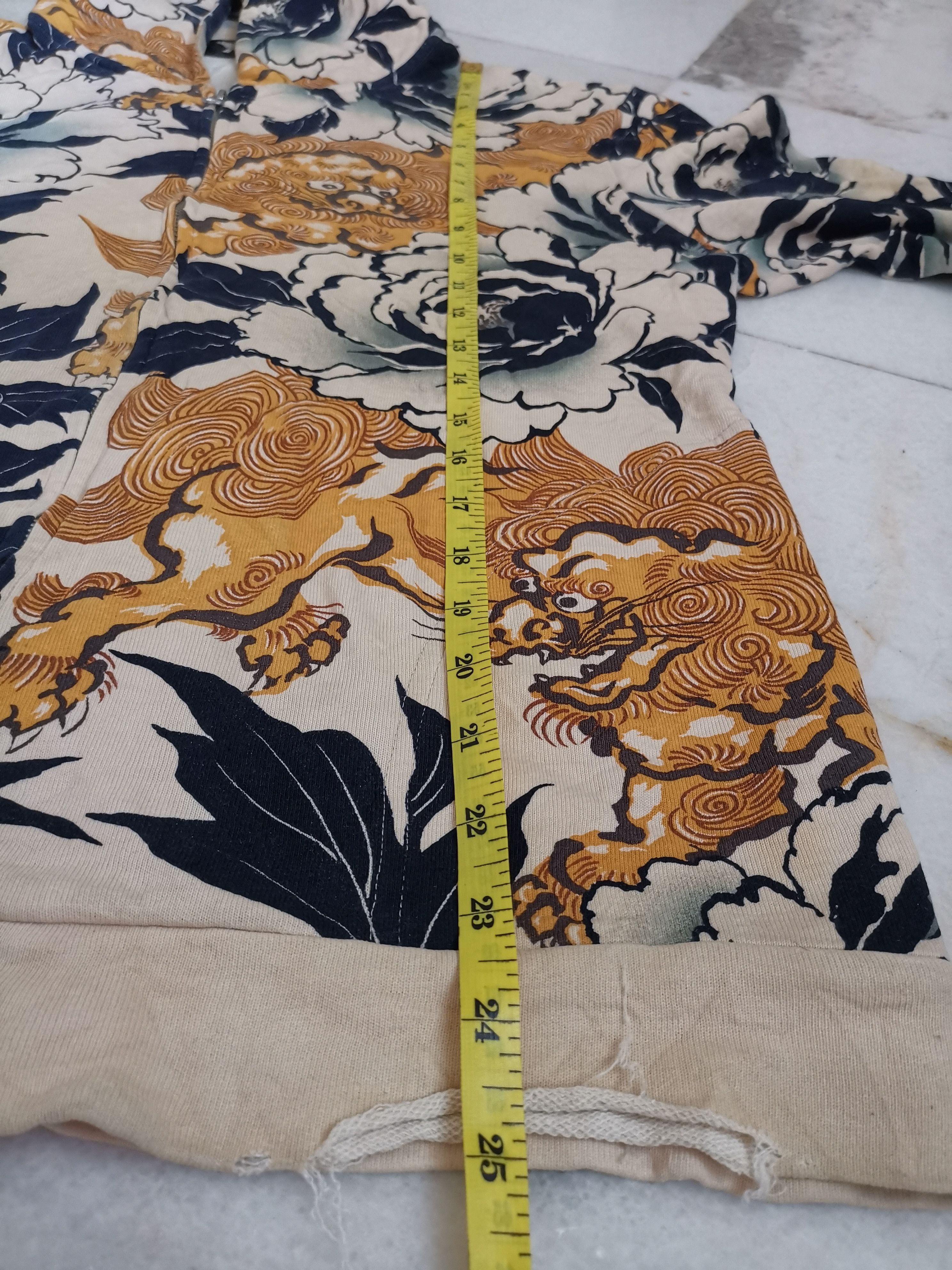 Japanese Brand × Vintage Vintage Pagong Dragon on Black Flower Hoodie Size US L / EU 52-54 / 3 - 7 Thumbnail