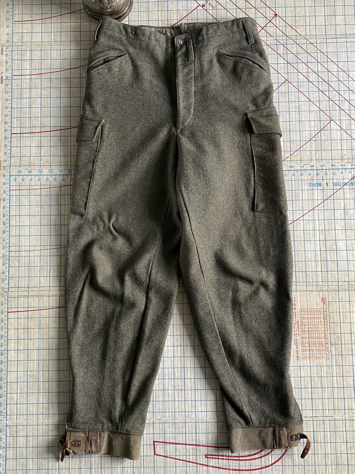 Other × Vintage Vintage ACB Stockholm Wool Cargo Hunting Pants Cuff Buckles Size US 32 / EU 48 - 1 Thumbnail