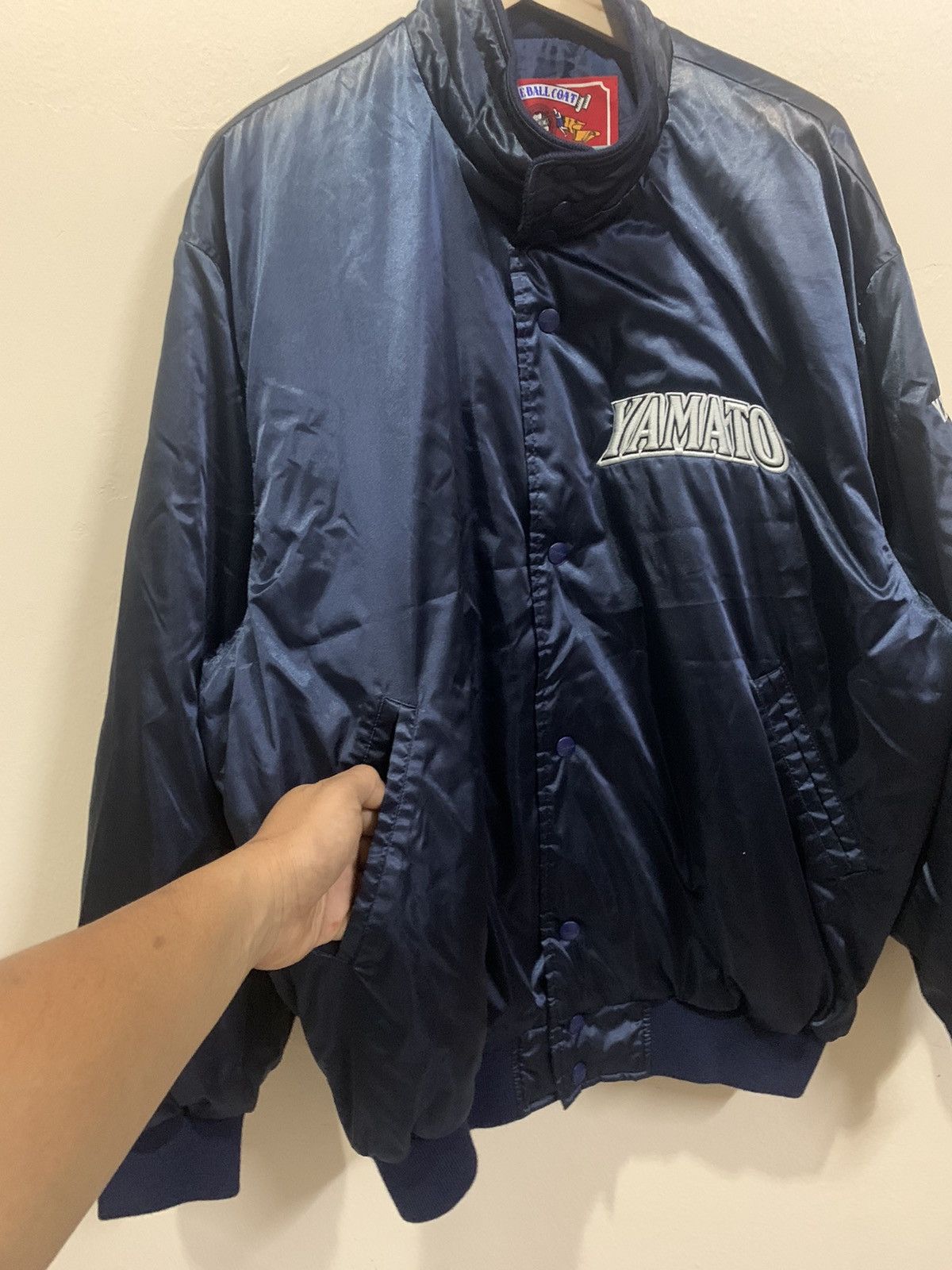 Japanese Brand × Vintage VTG Rawlings Yamato Baseball Coat Satin Bomber Jacket Size US L / EU 52-54 / 3 - 3 Thumbnail