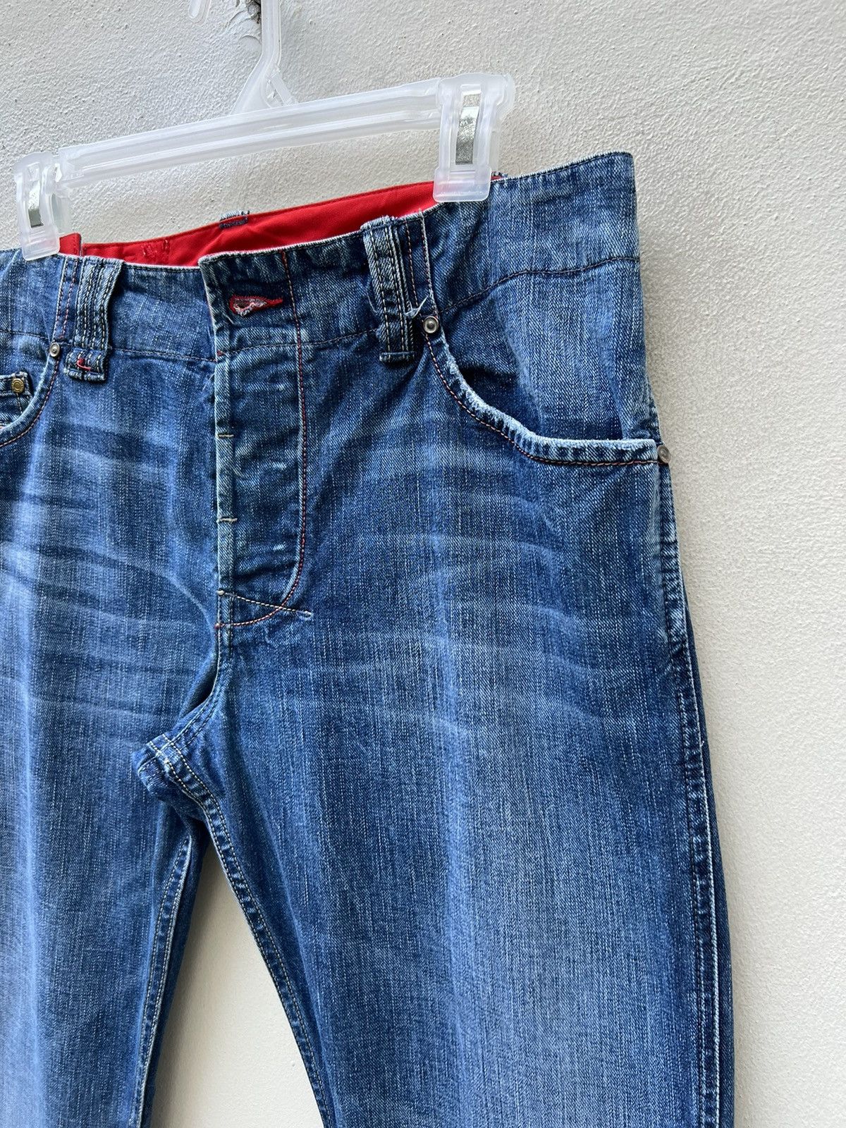 Diesel × Vintage Flare Vintage Diesel Italy Fade Blue Denim Flare Jeans Size US 31 - 12 Thumbnail