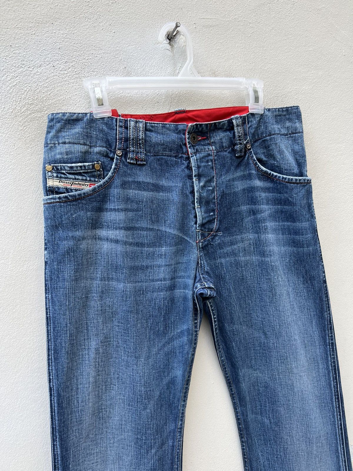 Diesel × Vintage Flare Vintage Diesel Italy Fade Blue Denim Flare Jeans Size US 31 - 7 Thumbnail