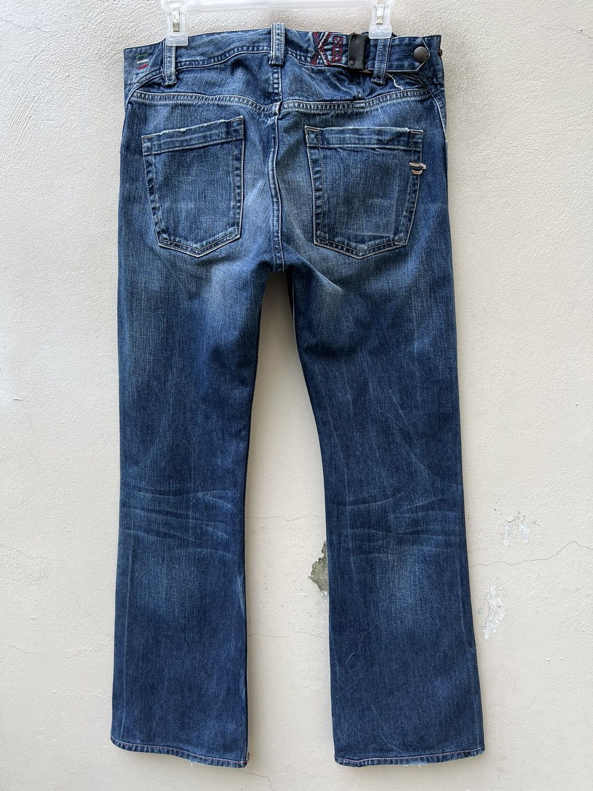 Diesel × Vintage Flare Vintage Diesel Italy Fade Blue Denim Flare Jeans Size US 31 - 15 Thumbnail