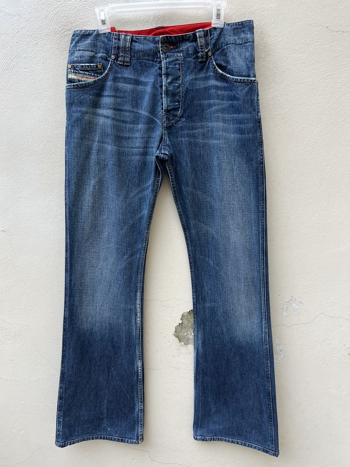 Diesel × Vintage Flare Vintage Diesel Italy Fade Blue Denim Flare Jeans Size US 31 - 6 Thumbnail