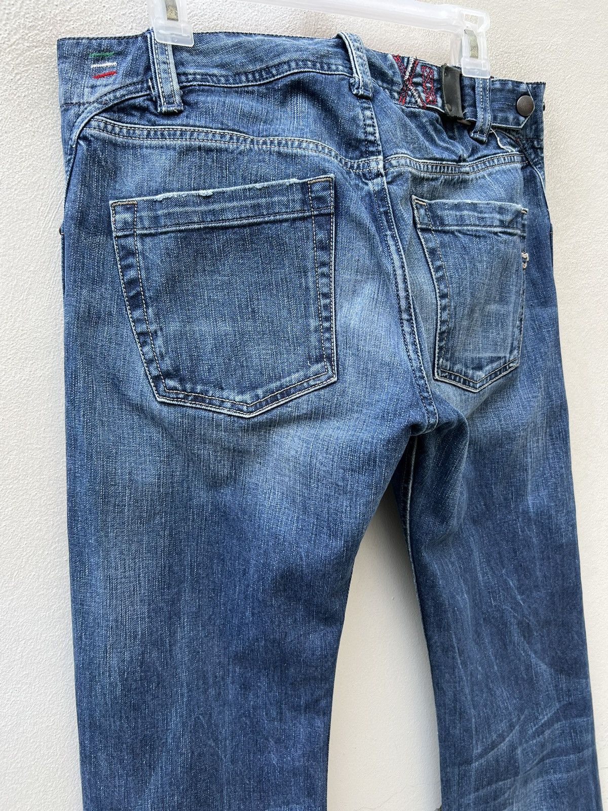 Diesel × Vintage Flare Vintage Diesel Italy Fade Blue Denim Flare Jeans Size US 31 - 16 Thumbnail