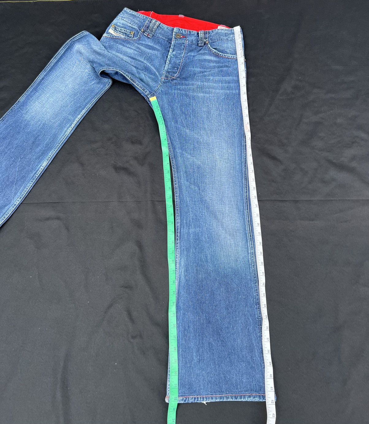 Diesel × Vintage Flare Vintage Diesel Italy Fade Blue Denim Flare Jeans Size US 31 - 4 Thumbnail