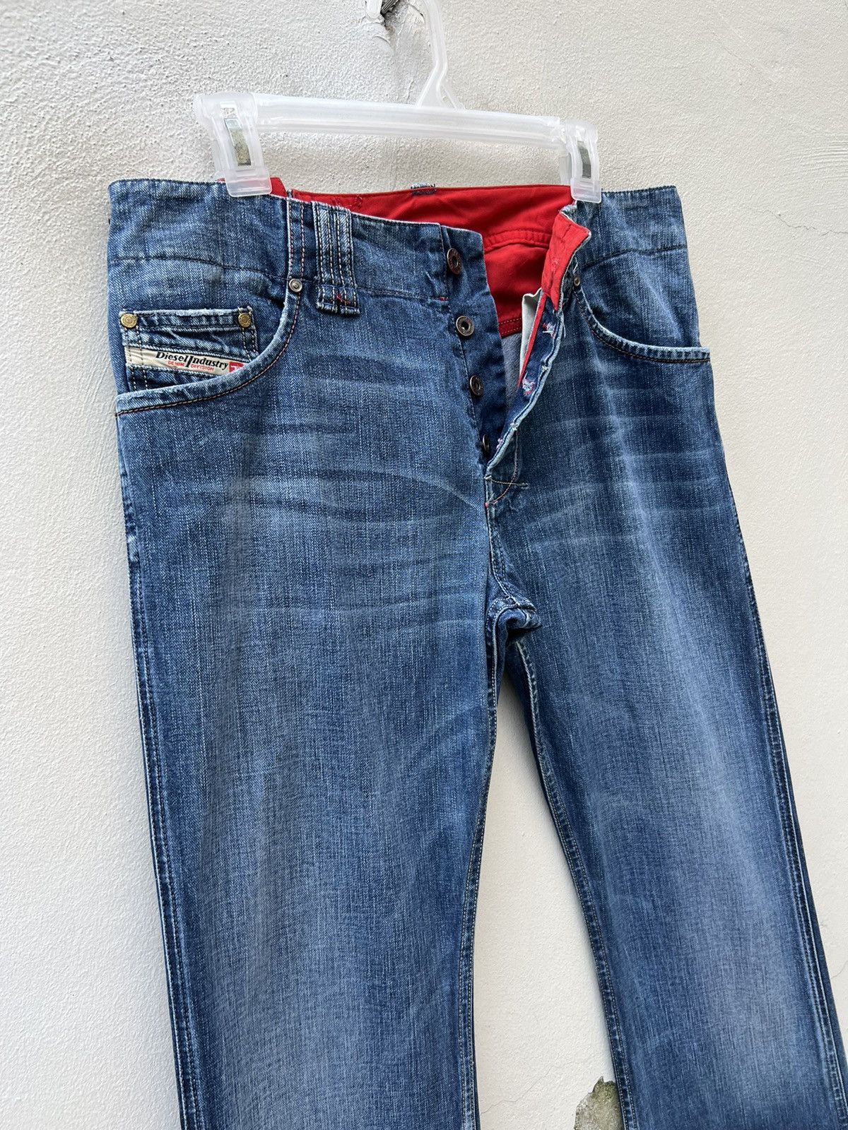Diesel × Vintage Flare Vintage Diesel Italy Fade Blue Denim Flare Jeans Size US 31 - 8 Thumbnail