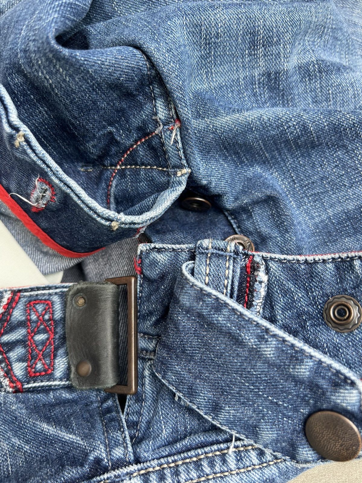 Diesel × Vintage Flare Vintage Diesel Italy Fade Blue Denim Flare Jeans Size US 31 - 22 Thumbnail