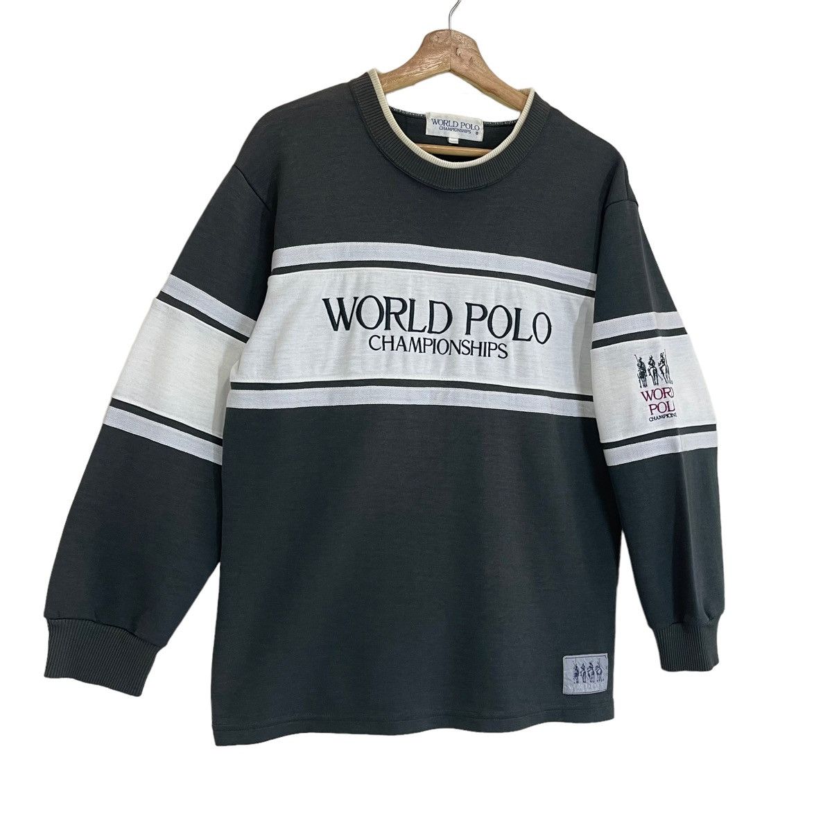 U.S. Polo Assn. Vintage 90s World Polo Colour Block Crewneck Sweatshirt Size US M / EU 48-50 / 2 - 2 Thumbnail