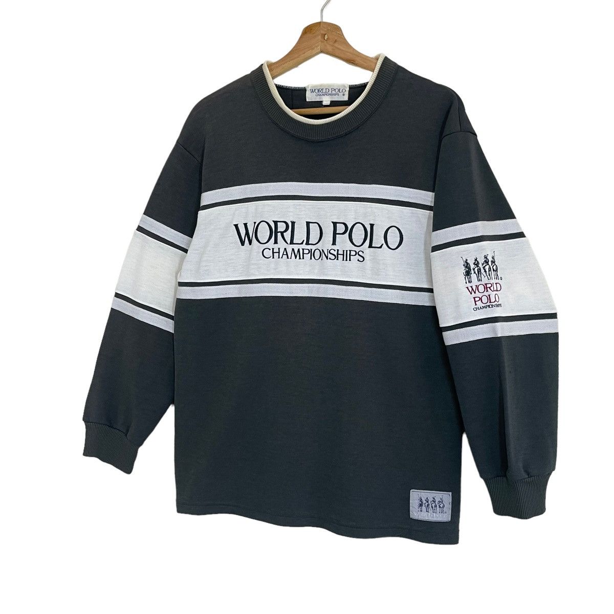 U.S. Polo Assn. Vintage 90s World Polo Colour Block Crewneck Sweatshirt Size US M / EU 48-50 / 2 - 3 Thumbnail