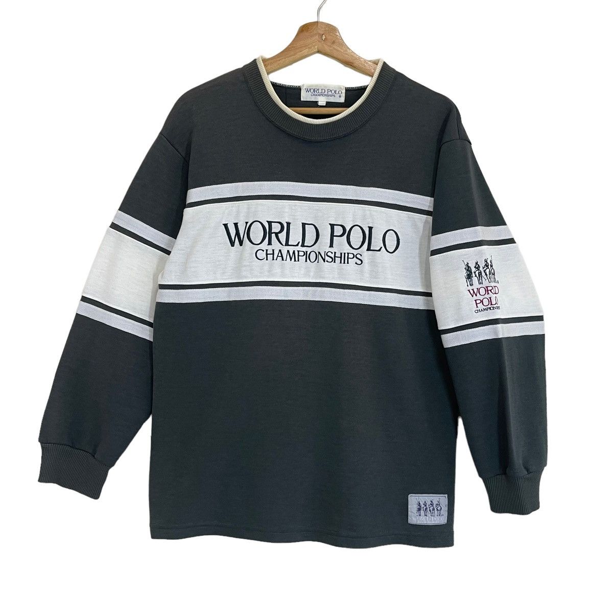 U.S. Polo Assn. Vintage 90s World Polo Colour Block Crewneck Sweatshirt Size US M / EU 48-50 / 2 - 1 Thumbnail