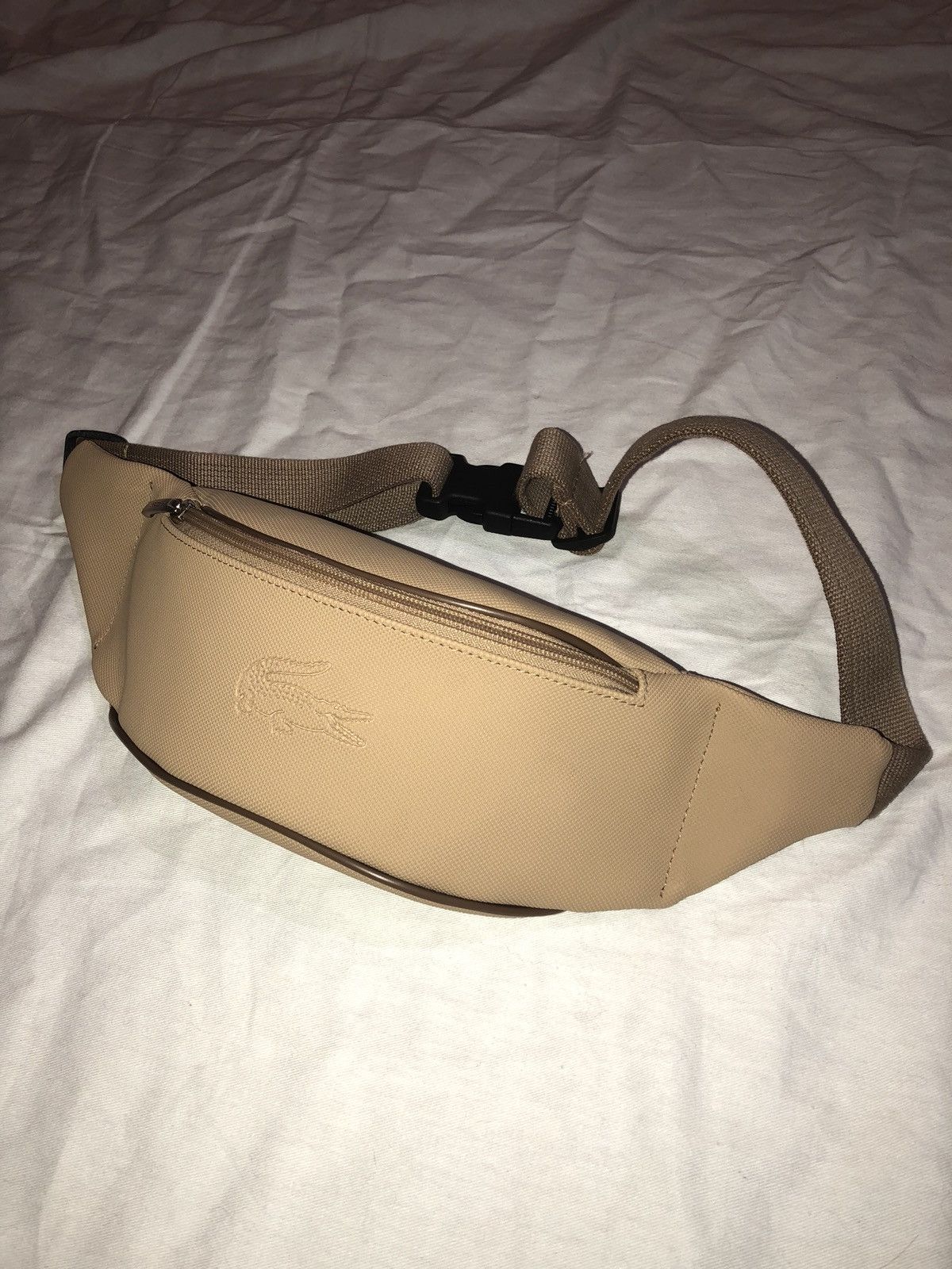 Pre-owned Lacoste X Vintage Lacoste Fanny Pack Waist Sling Bag Vintage Beige Original