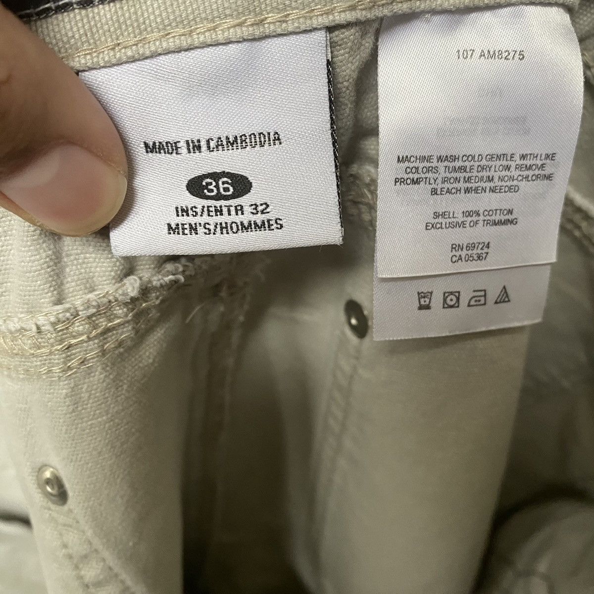 Columbia × Vintage Vintage 90s Columbia Carpenter Workwear Beige Pants Sz 36x32 Size US 36 / EU 52 - 3 Thumbnail