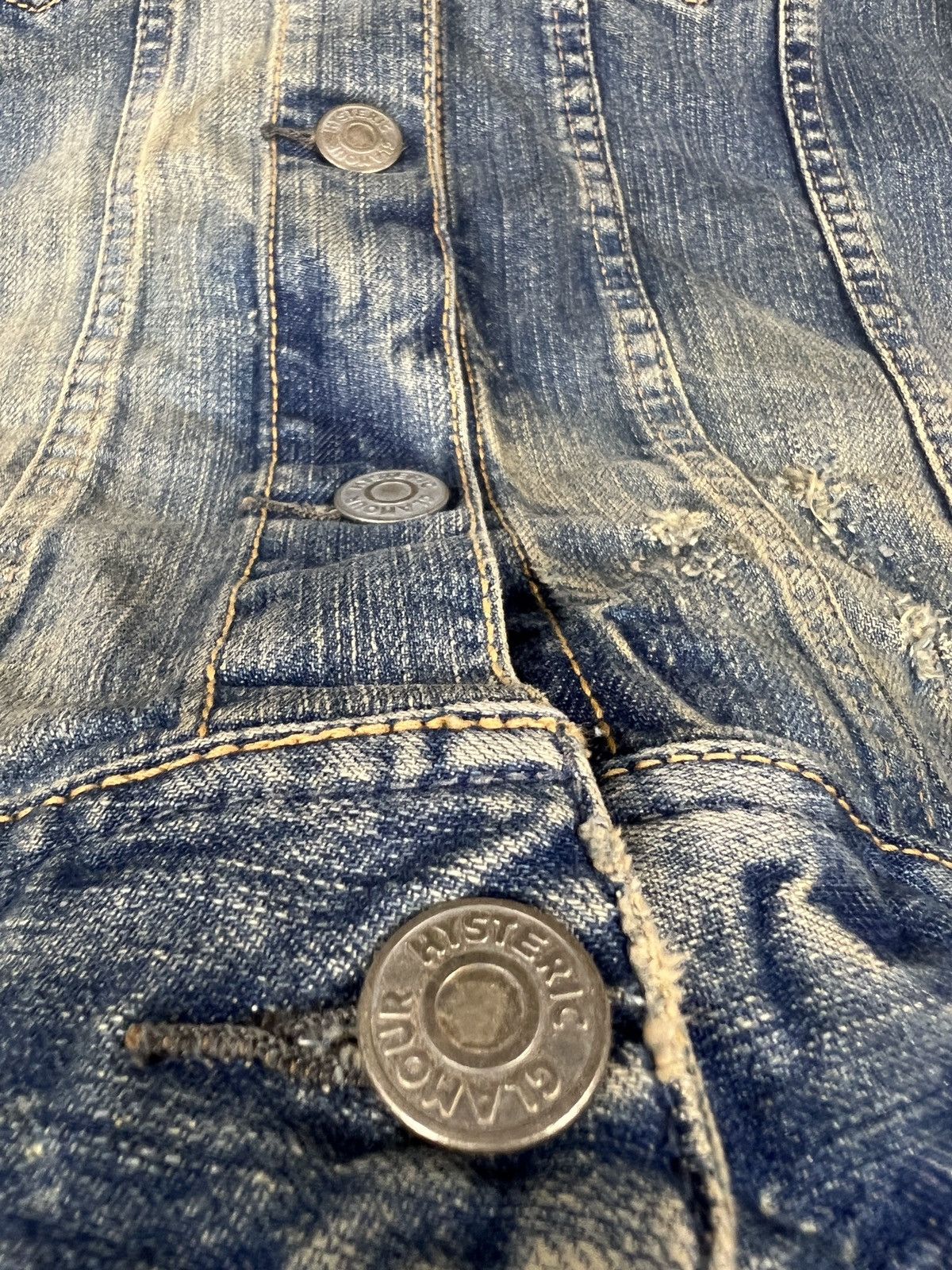 Hysteric Glamour × Vintage Vintage Hysteric Glamour Kinky Distressed Denim Jacket Size S / US 4 / IT 40 - 11 Thumbnail