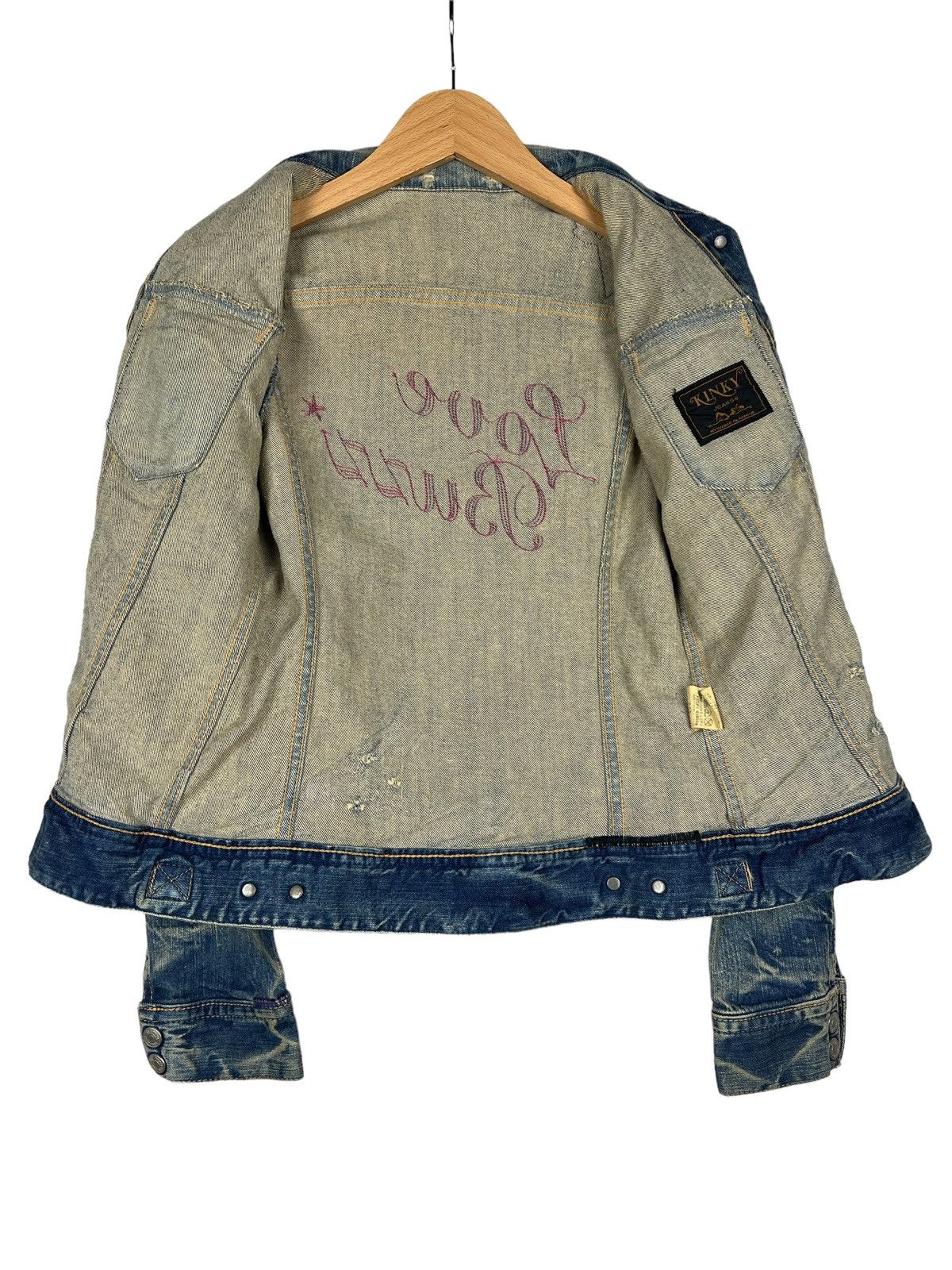Hysteric Glamour × Vintage Vintage Hysteric Glamour Kinky Distressed Denim Jacket Size S / US 4 / IT 40 - 15 Thumbnail