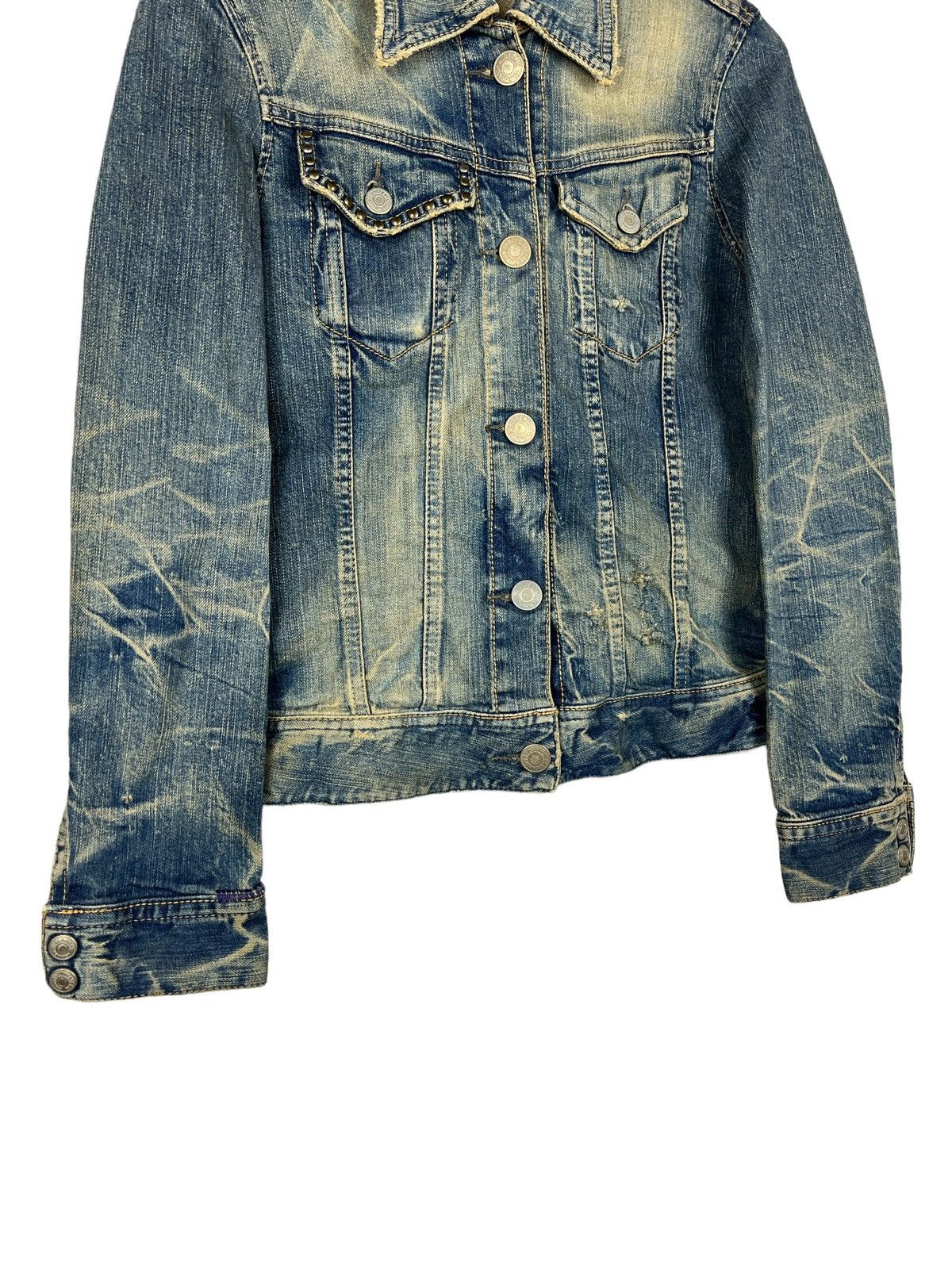 Hysteric Glamour × Vintage Vintage Hysteric Glamour Kinky Distressed Denim Jacket Size S / US 4 / IT 40 - 4 Thumbnail