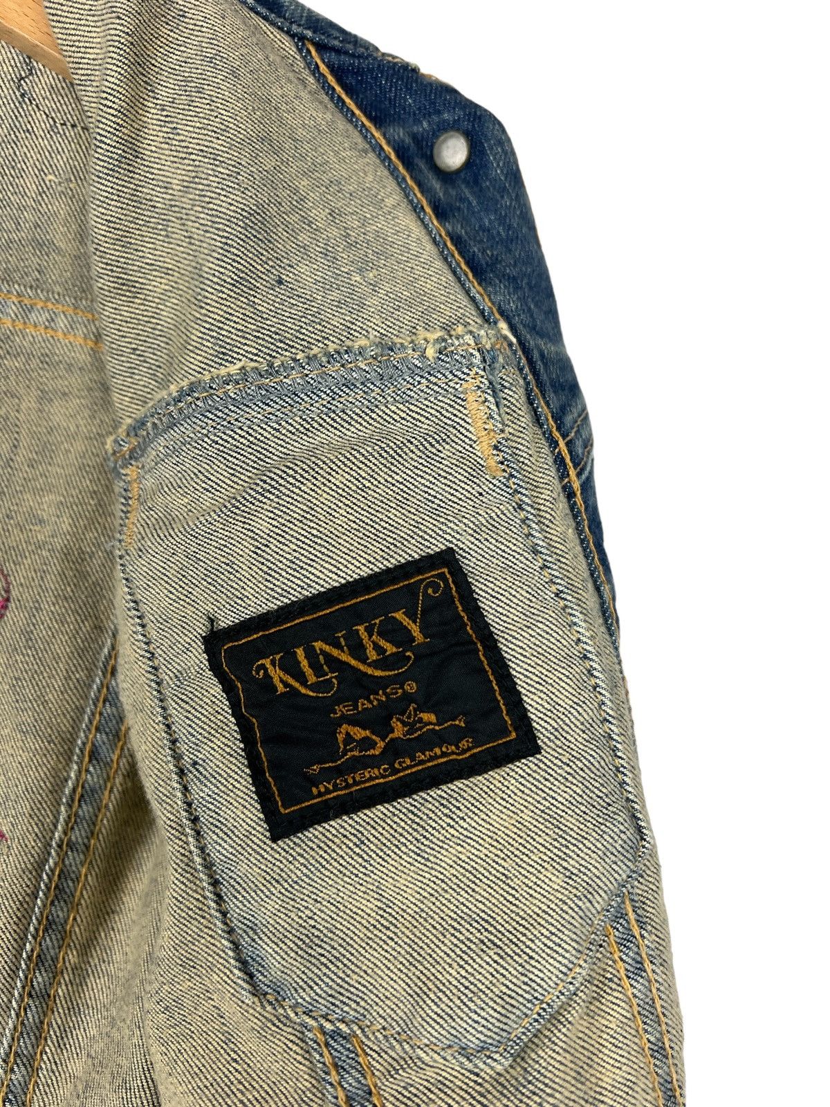 Hysteric Glamour × Vintage Vintage Hysteric Glamour Kinky Distressed Denim Jacket Size S / US 4 / IT 40 - 16 Thumbnail