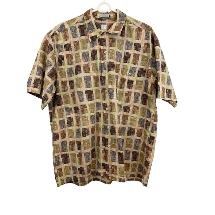 Chemise Homme Burma Bibas En Coton - Couleur Pelouse/beige - Taille XL - Style Boutonnée Simple - Occasion Bon état