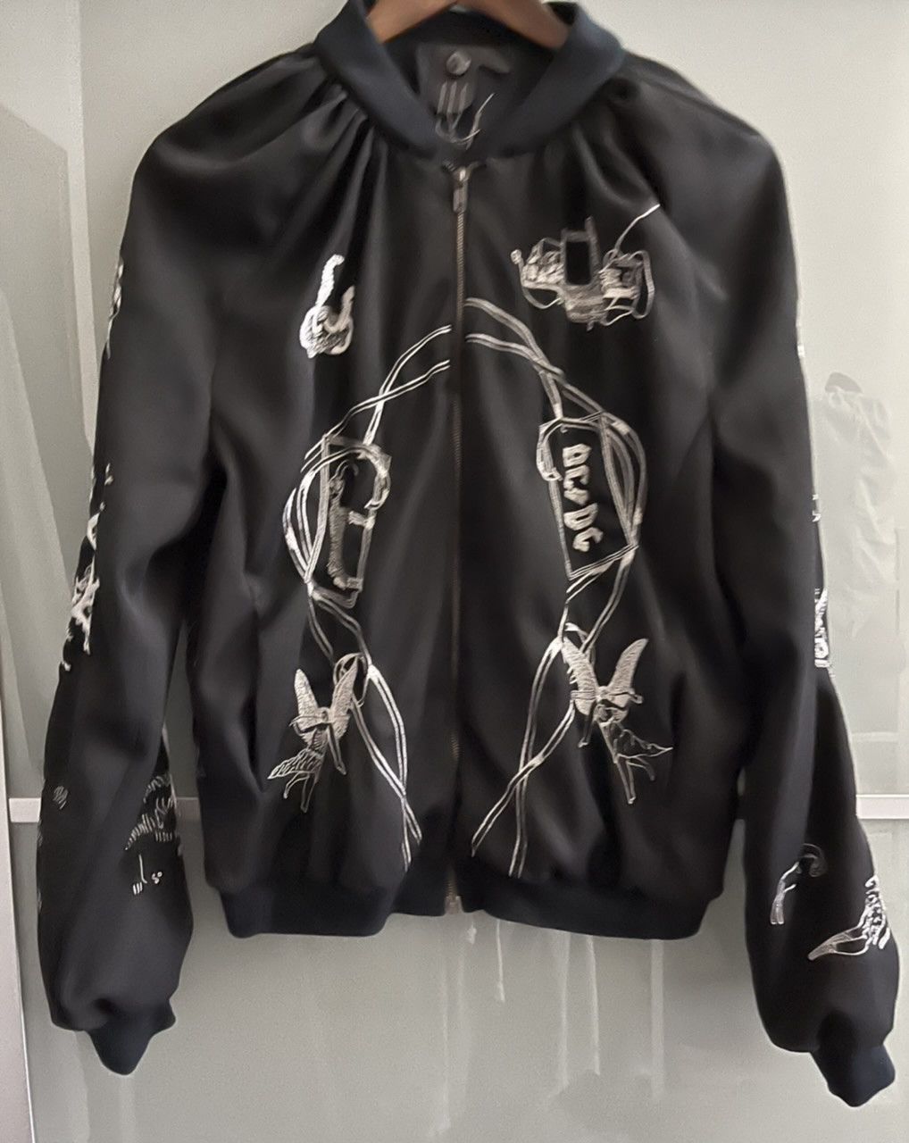 Bernhard Willhelm BERNHARD WILLHELM 02AW BLACK WOOL EMBROIDERED BOMBER JACKET Size US S / EU 44-46 / 1 - 2 Thumbnail