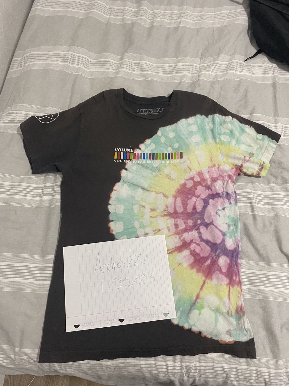 Travis Scott Astroworld Festival Run Tie Dye Tee Black