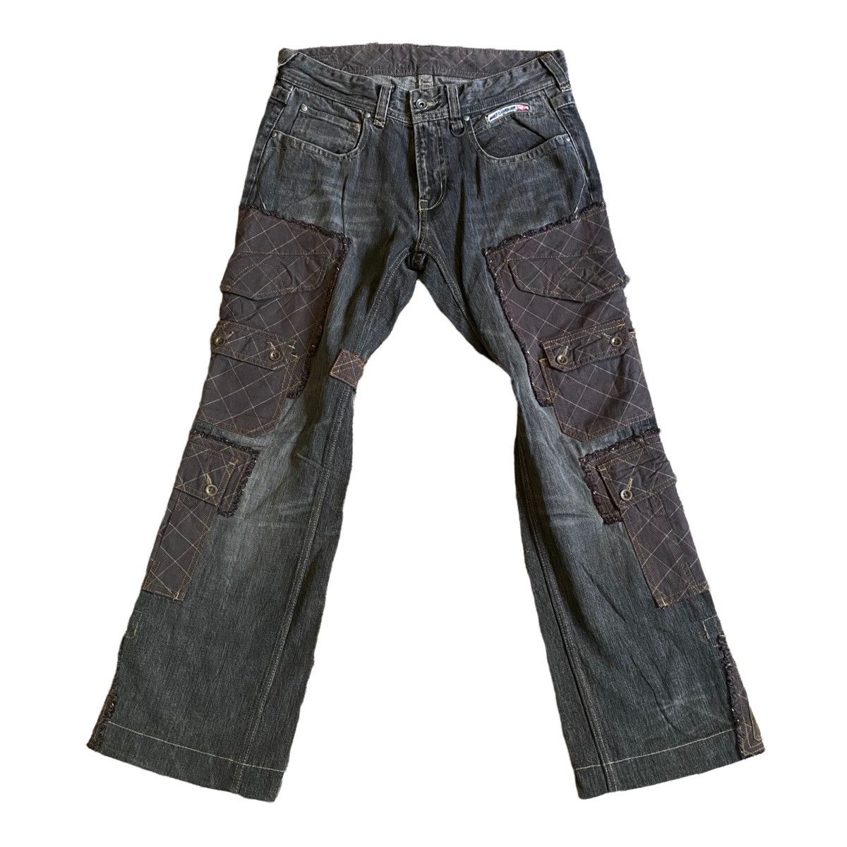パンツ 00s NICOLE herringbone cargo flare pants 00s NICOLE Y2K coating cargo flare pants - メルカリ