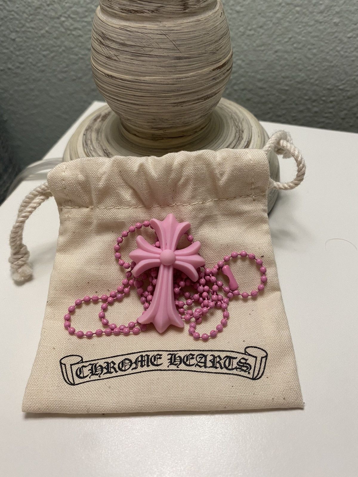 Chrome Hearts Pink “SiliChrome” Silicone Necklace