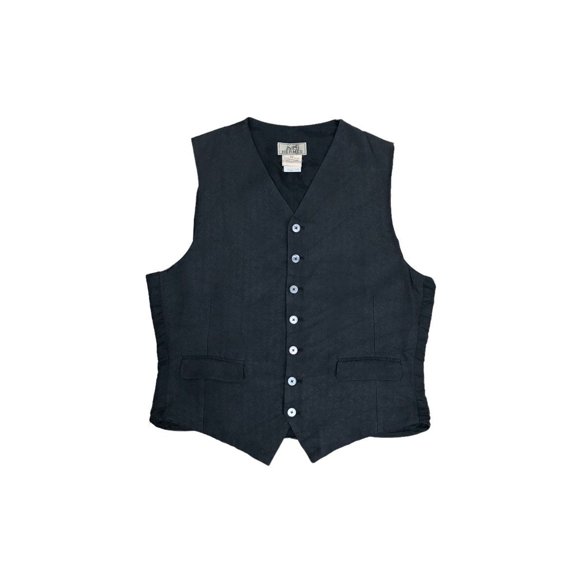 Hermes Vintage Hermes Silk Waistcoat Button Up Sleeveless Vest Size 42S - 2 Thumbnail