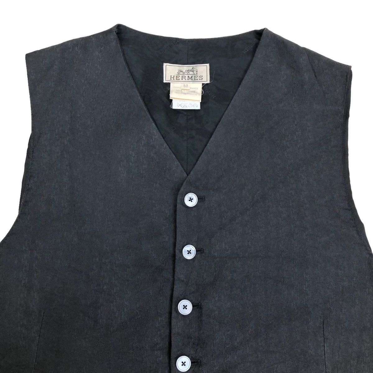 Hermes Vintage Hermes Silk Waistcoat Button Up Sleeveless Vest Size 42S - 3 Thumbnail