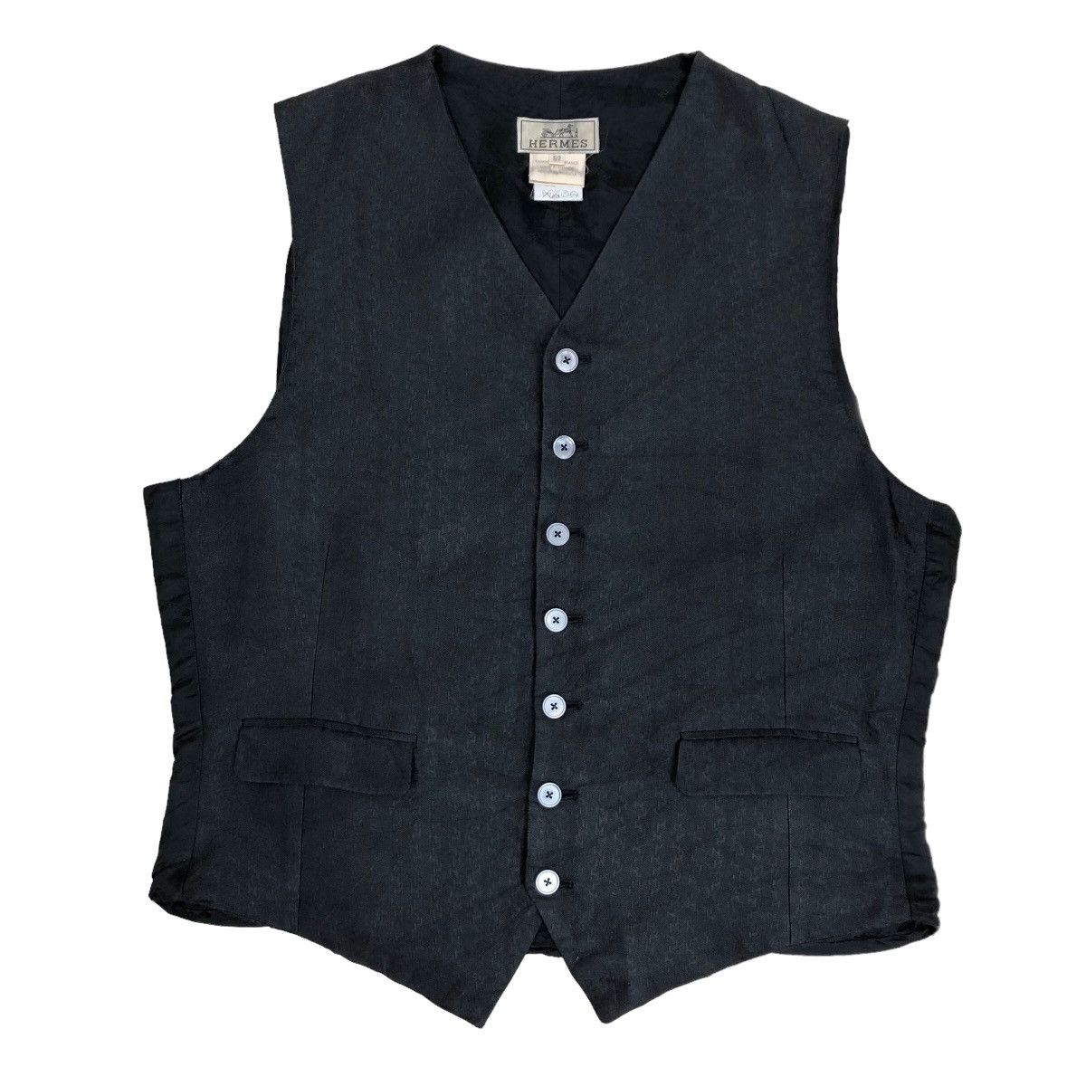 Hermes Vintage Hermes Silk Waistcoat Button Up Sleeveless Vest Size 42S - 1 Thumbnail