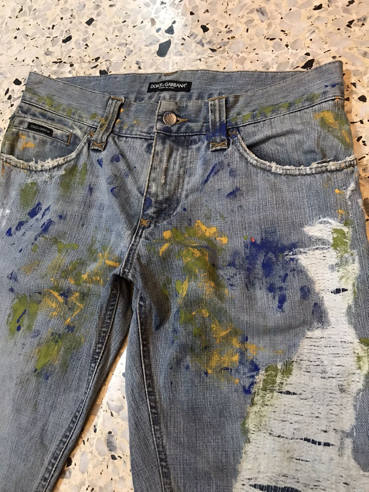 Dolce & Gabbana 🇮🇹 Dolce & Gabbana Distressed Denim Jeans Size US 34 / EU 50 - 2 Thumbnail