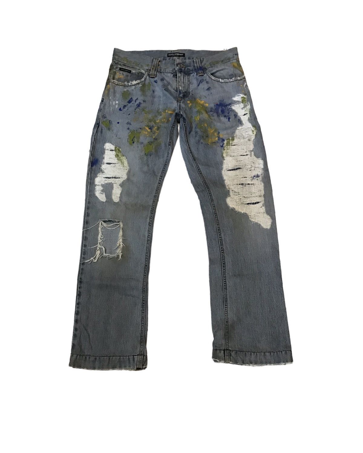 Dolce & Gabbana 🇮🇹 Dolce & Gabbana Distressed Denim Jeans Size US 34 / EU 50 - 1 Thumbnail